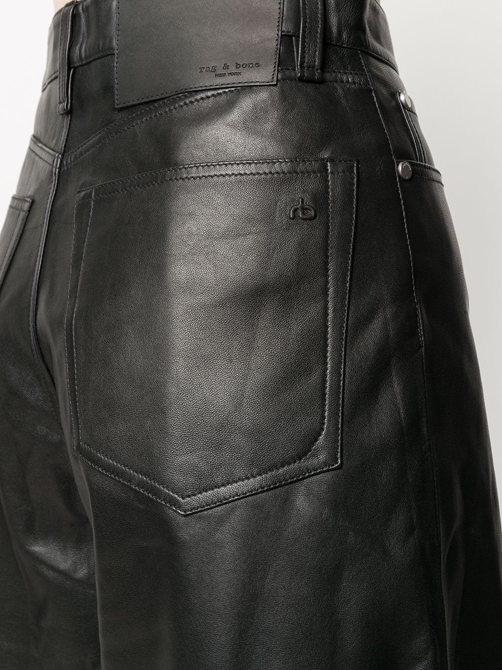 leather culotte shorts - 5