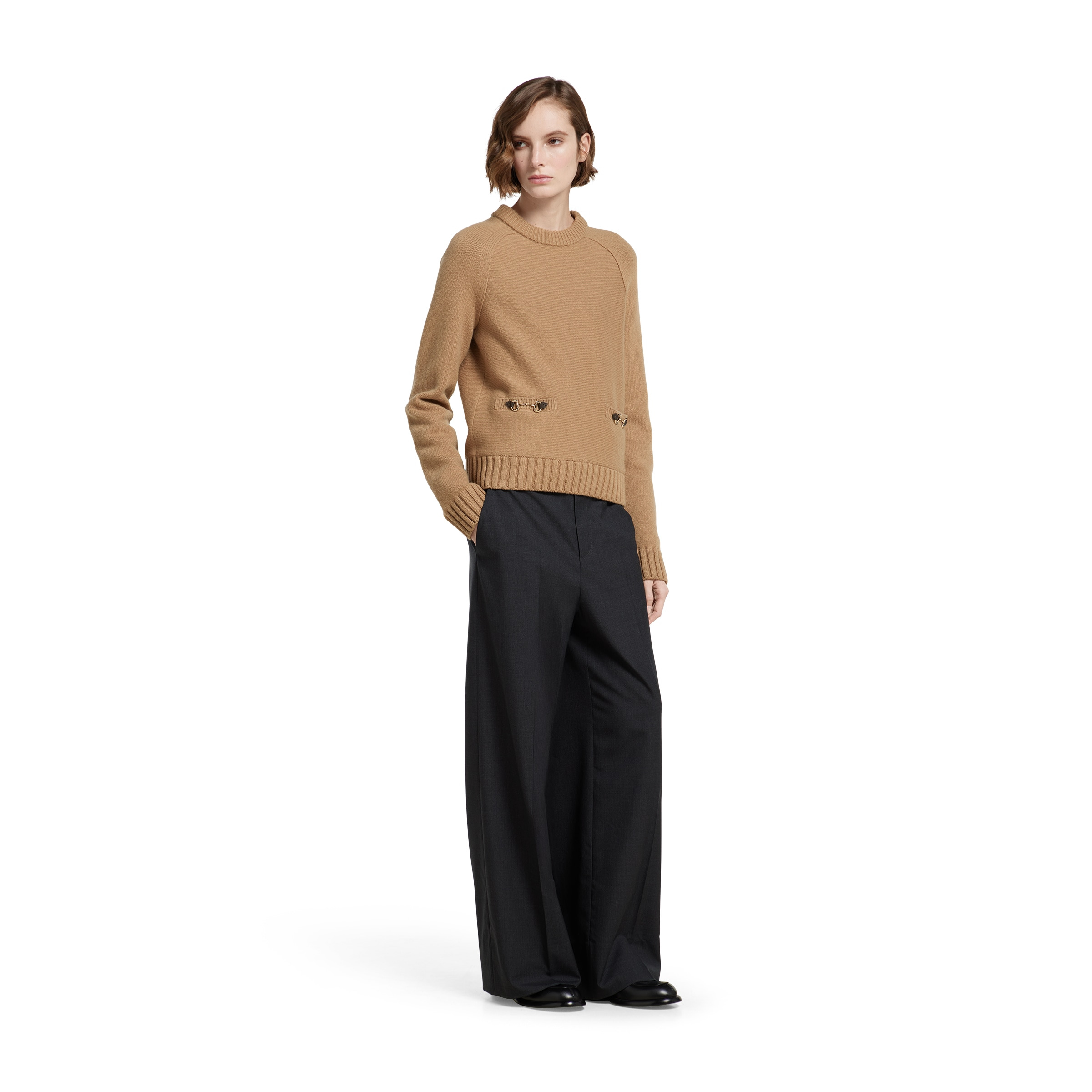 Wool cashmere top with Horsebit - 2
