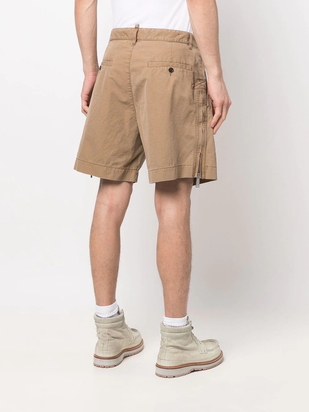 side-zip chino shorts - 4