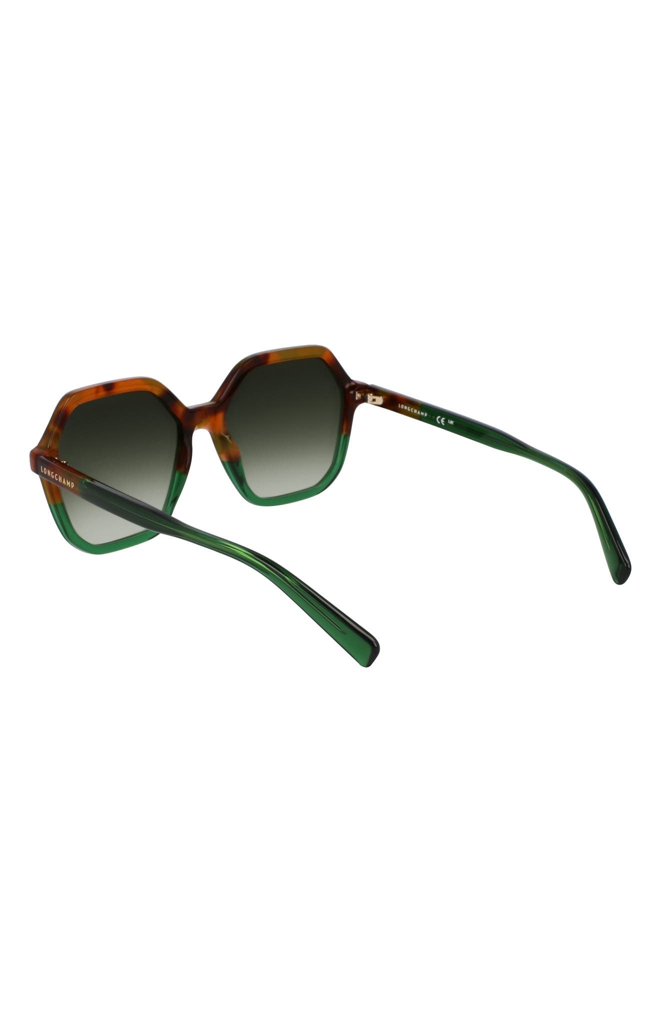Longchamp Heritage 56mm Gradient Modified Rectangular Sunglasses in Brown Green Havana/green at Nord - 5