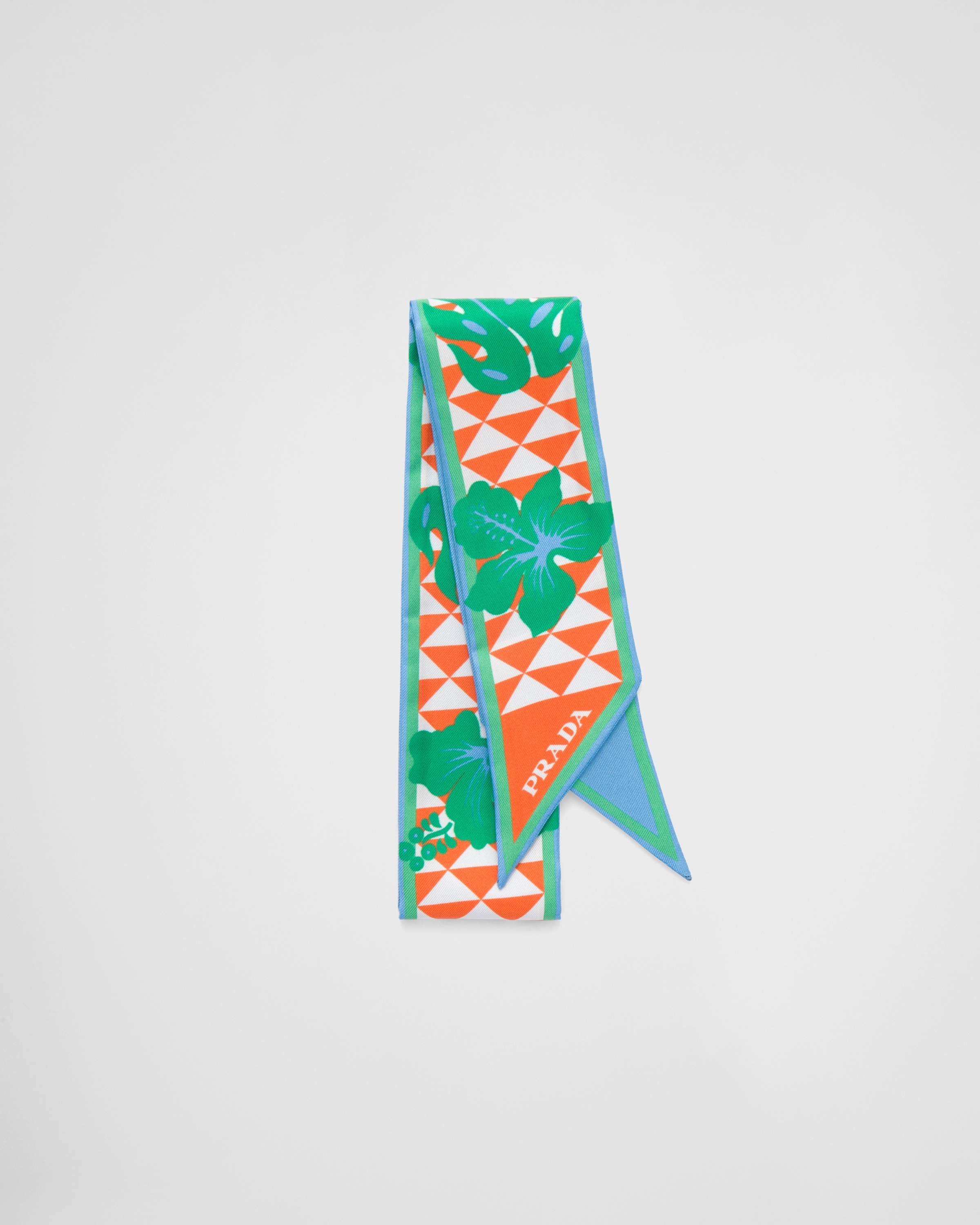 Printed silk twill scarf - 1