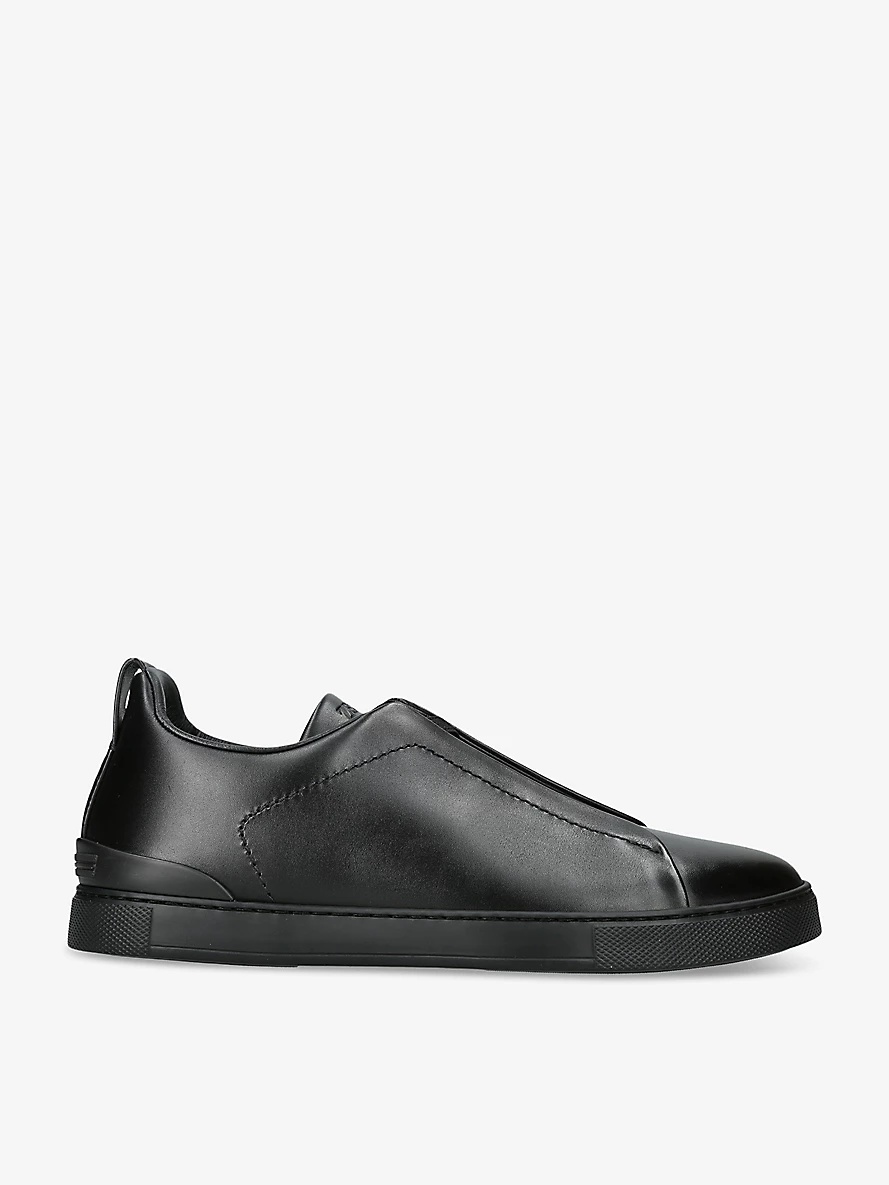 Triple Stitch leather low-top trainers - 1