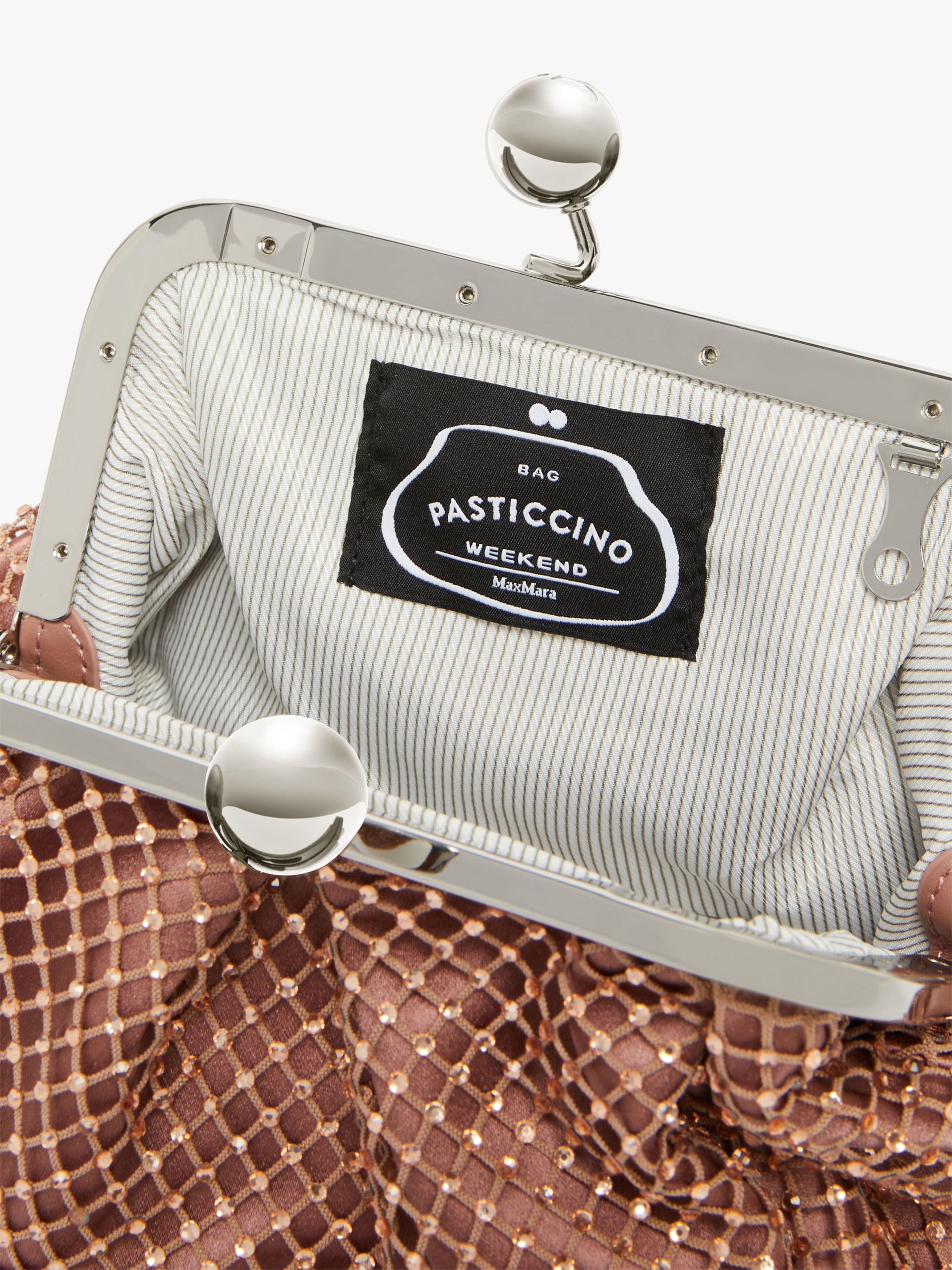 EDITA Small Pasticcino Bag in mesh and rhinestones - 6