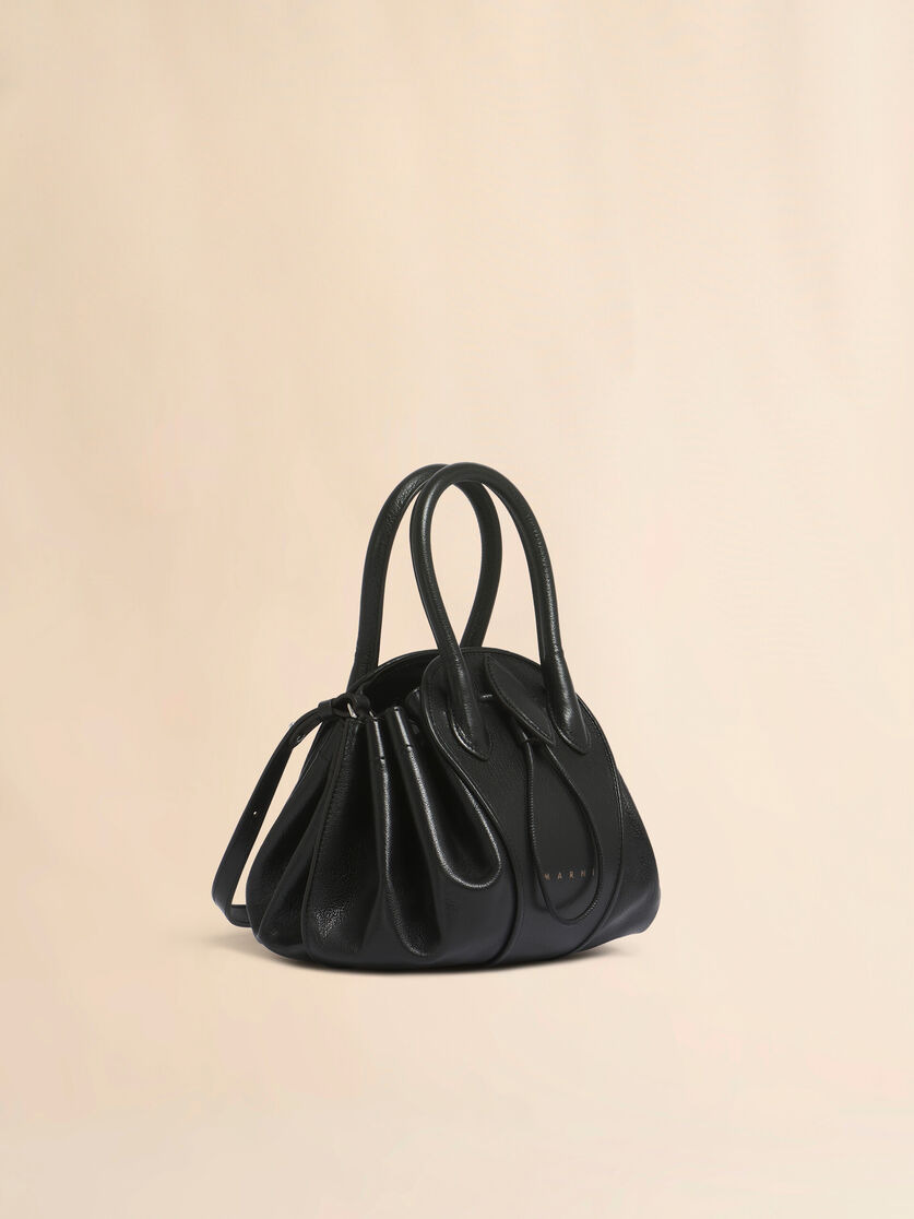 BLACK LEATHER TULIPEA SMALL HANDBAG - 6