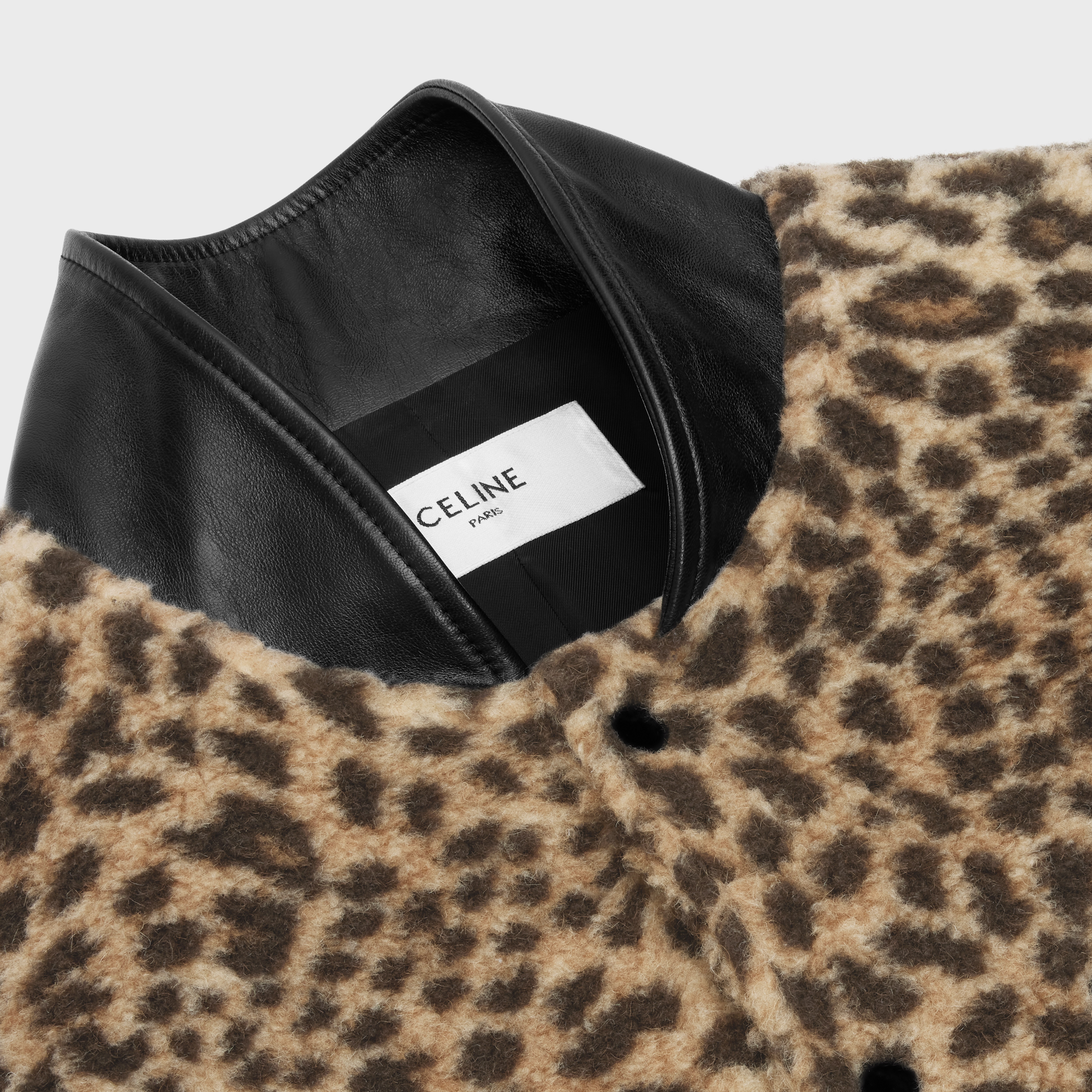 TEDDY JACKET IN LEOPARD-PRINT FLEECE WITH EMBROIDERED PATCH - 4