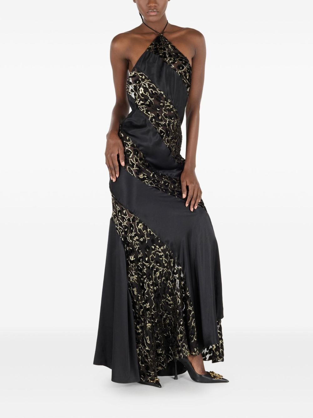 animal-print halterneck dress - 2