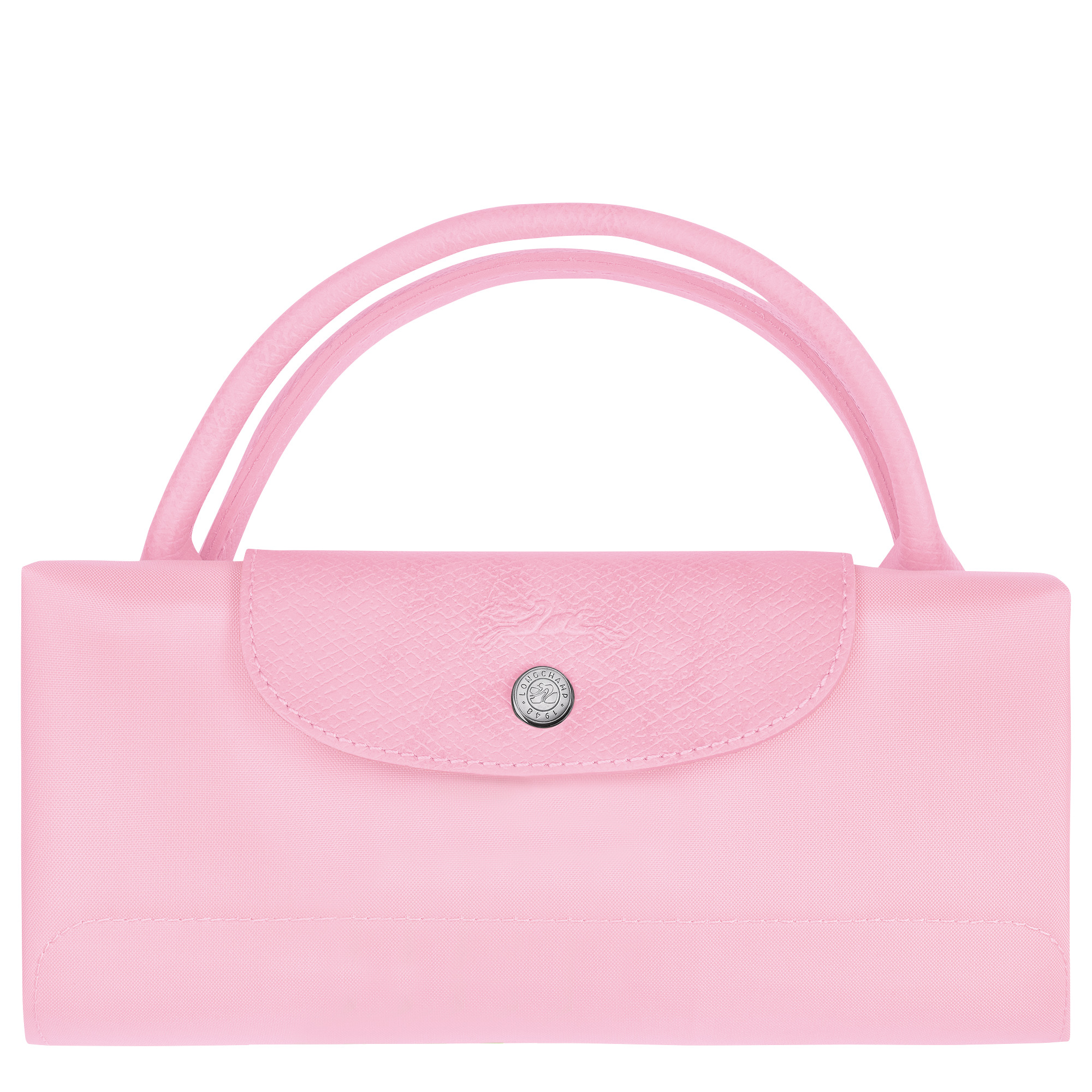 Le Pliage Green Pouch with handle Pink - Recycled canvas