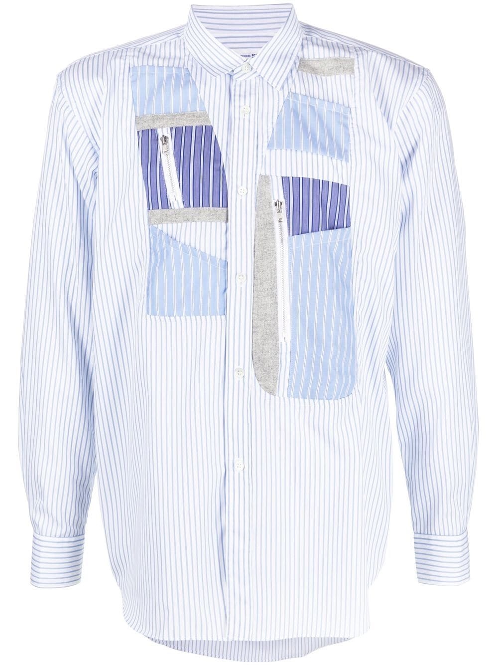 PATCHWORK-PANEL BUTTON-UP SHIRT - 1