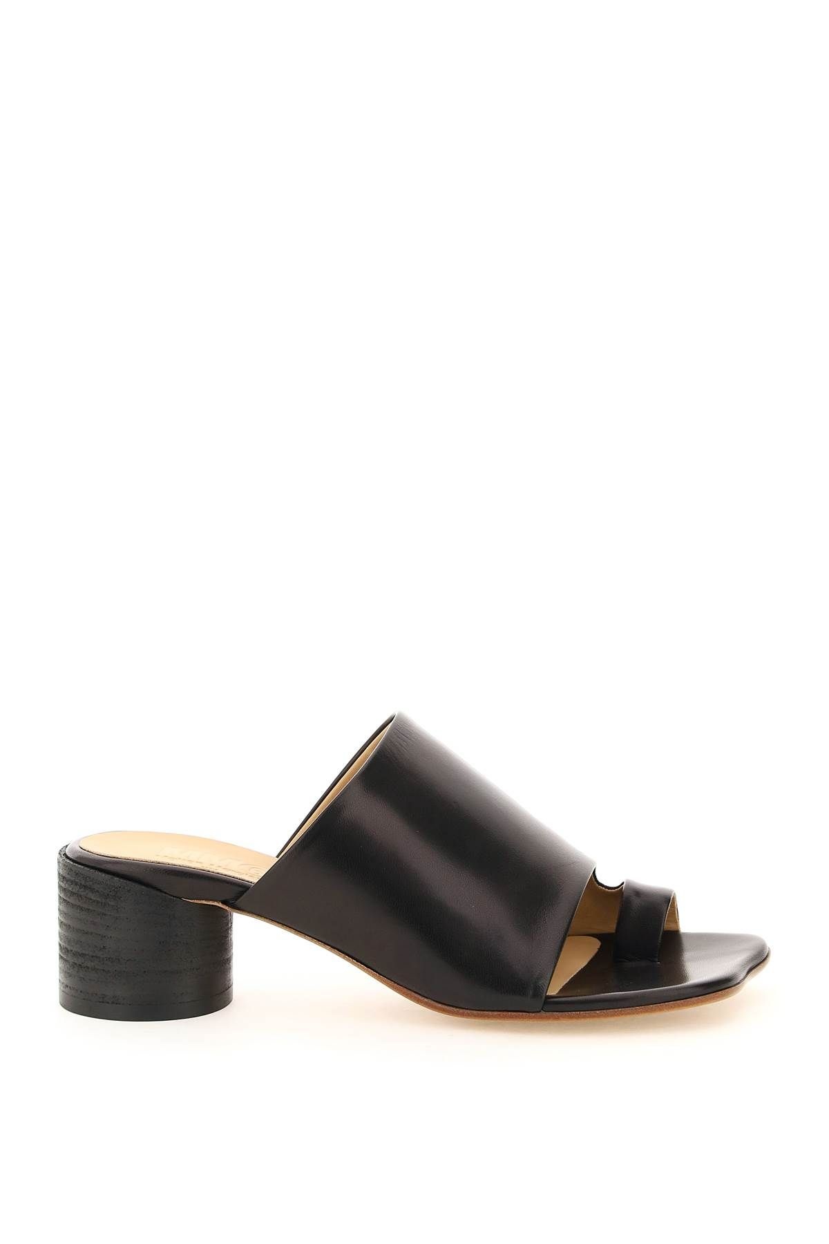 THONG MULES WITH CYLINDER HEEL - 1