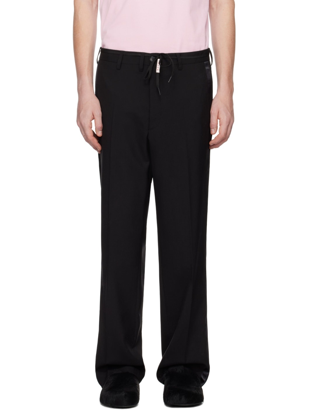 Black Straight-Leg Trousers - 1