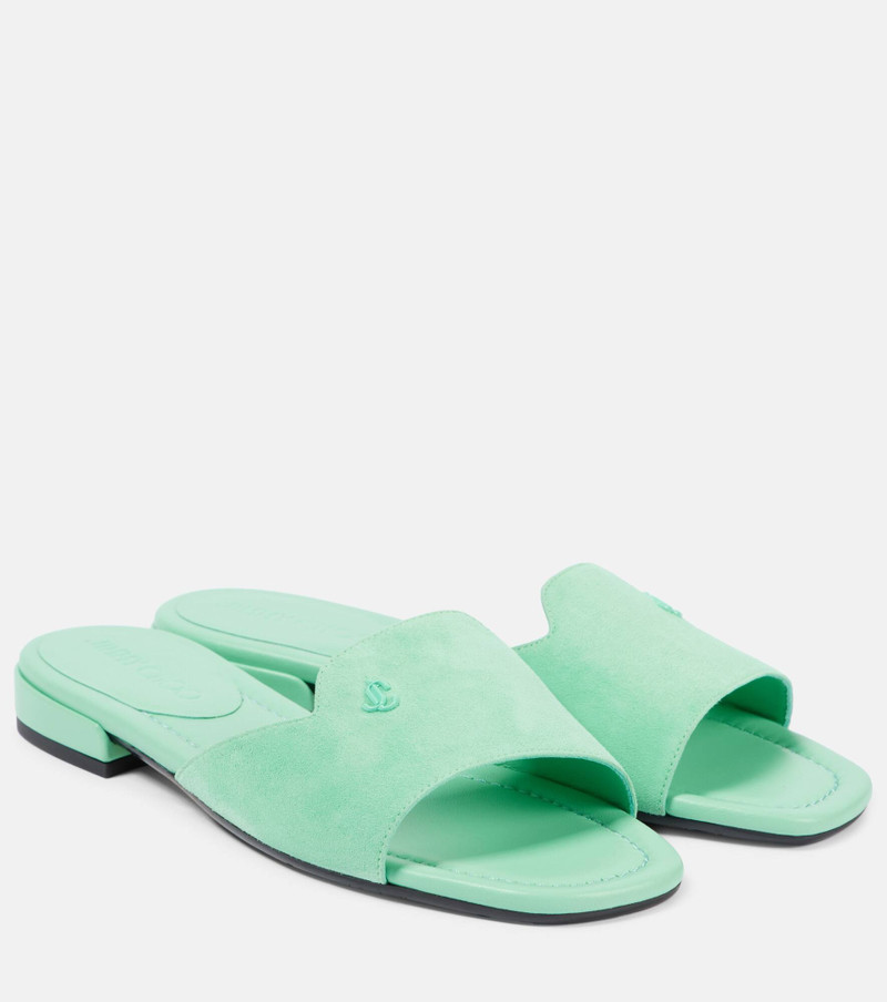 Logo suede slides 1