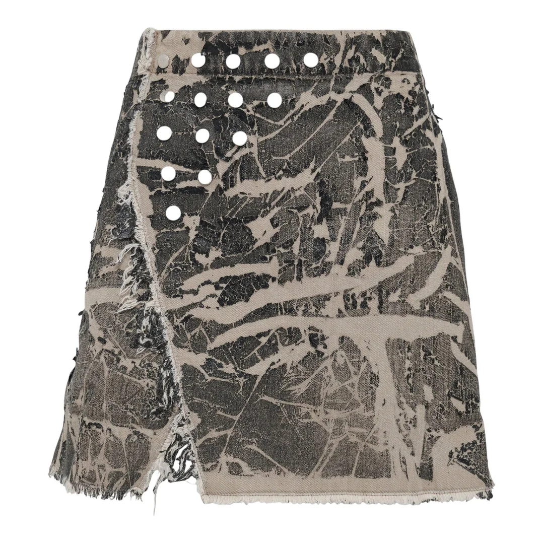 Sisysnap Skirt 13oz Washed Foil Denim - 1