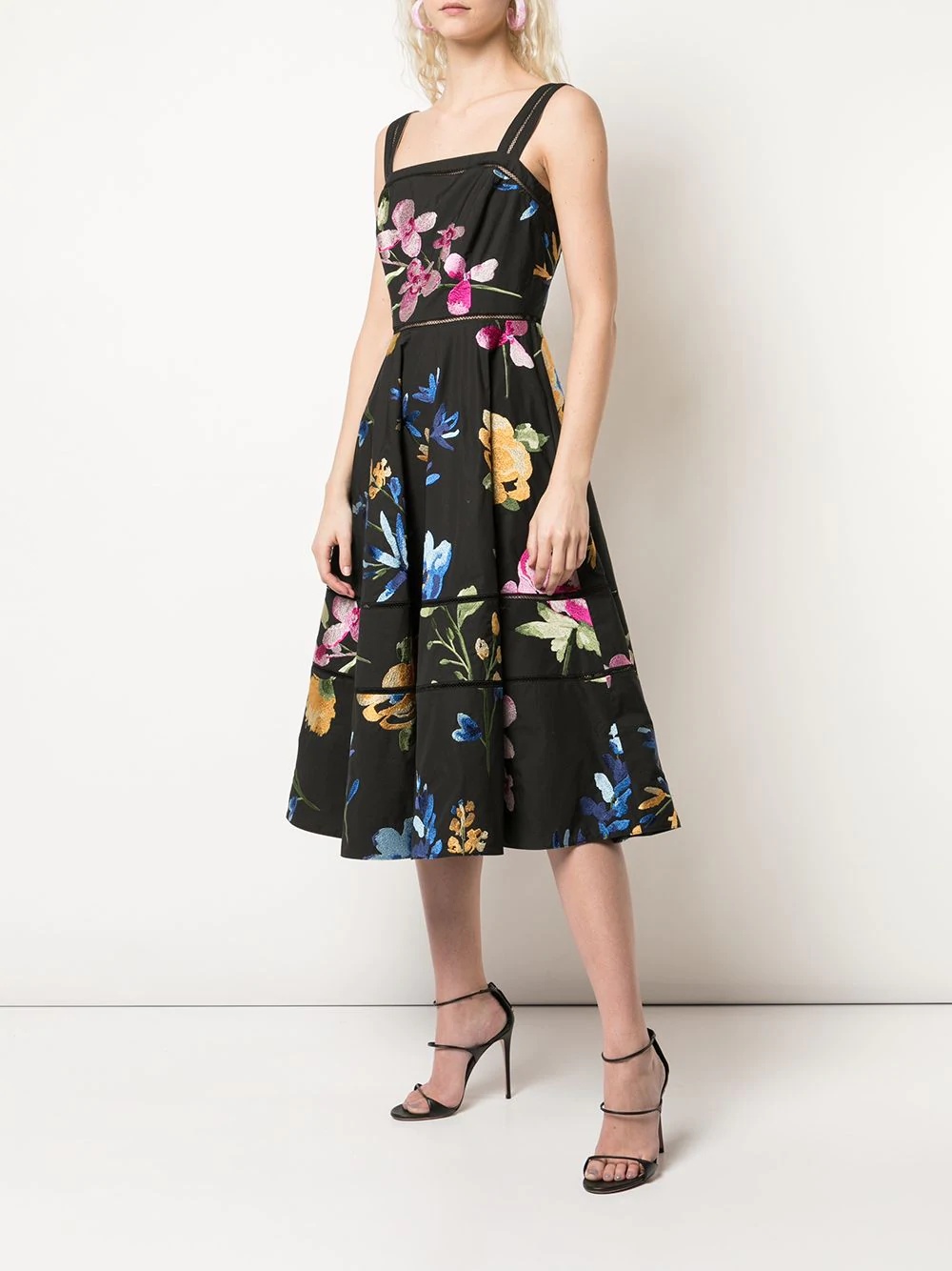 flared floral print dress - 3