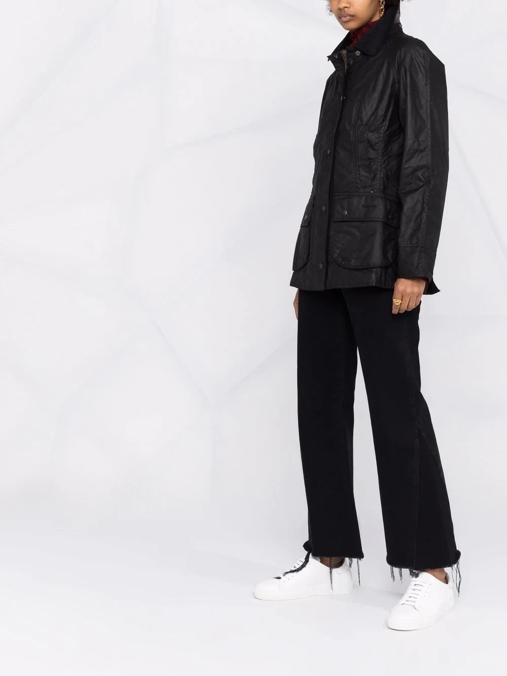 wax-coated buttoned-up jacket - 4