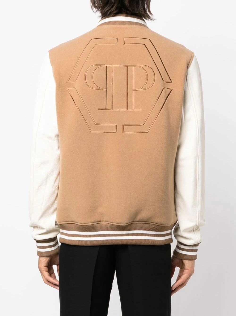 logo-print college bomber jacket - 4