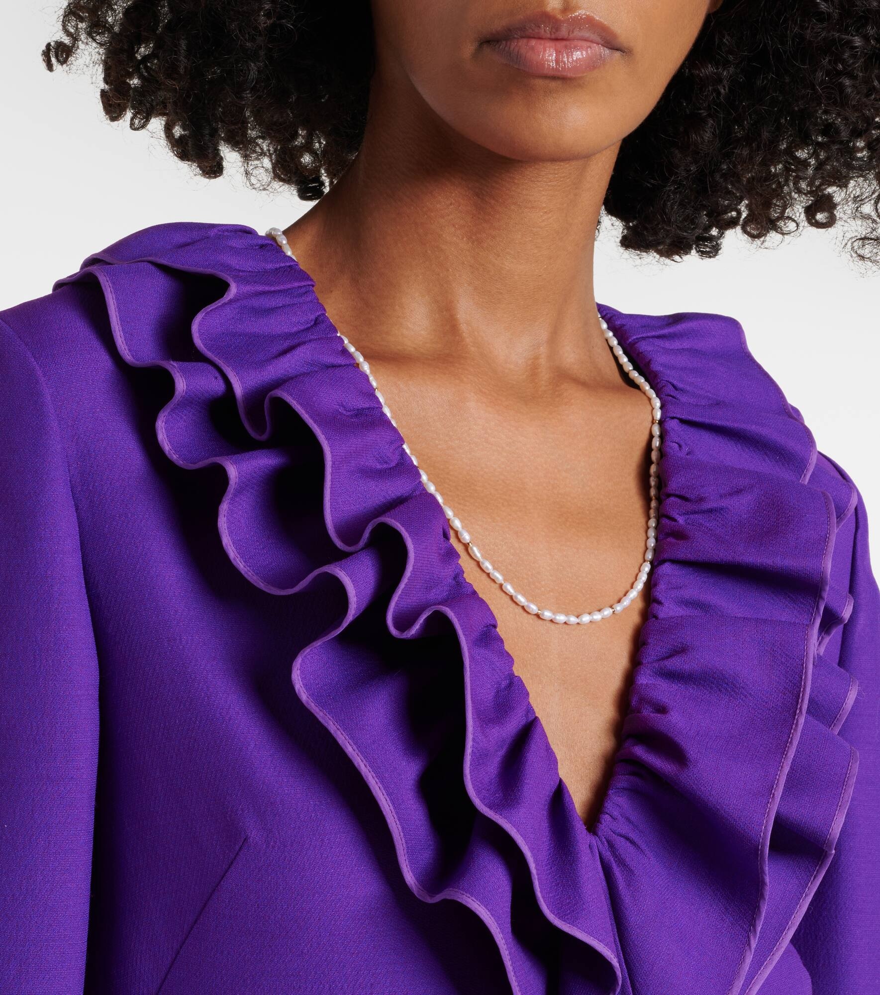 Crepe Couture ruffled wrap dress - 4