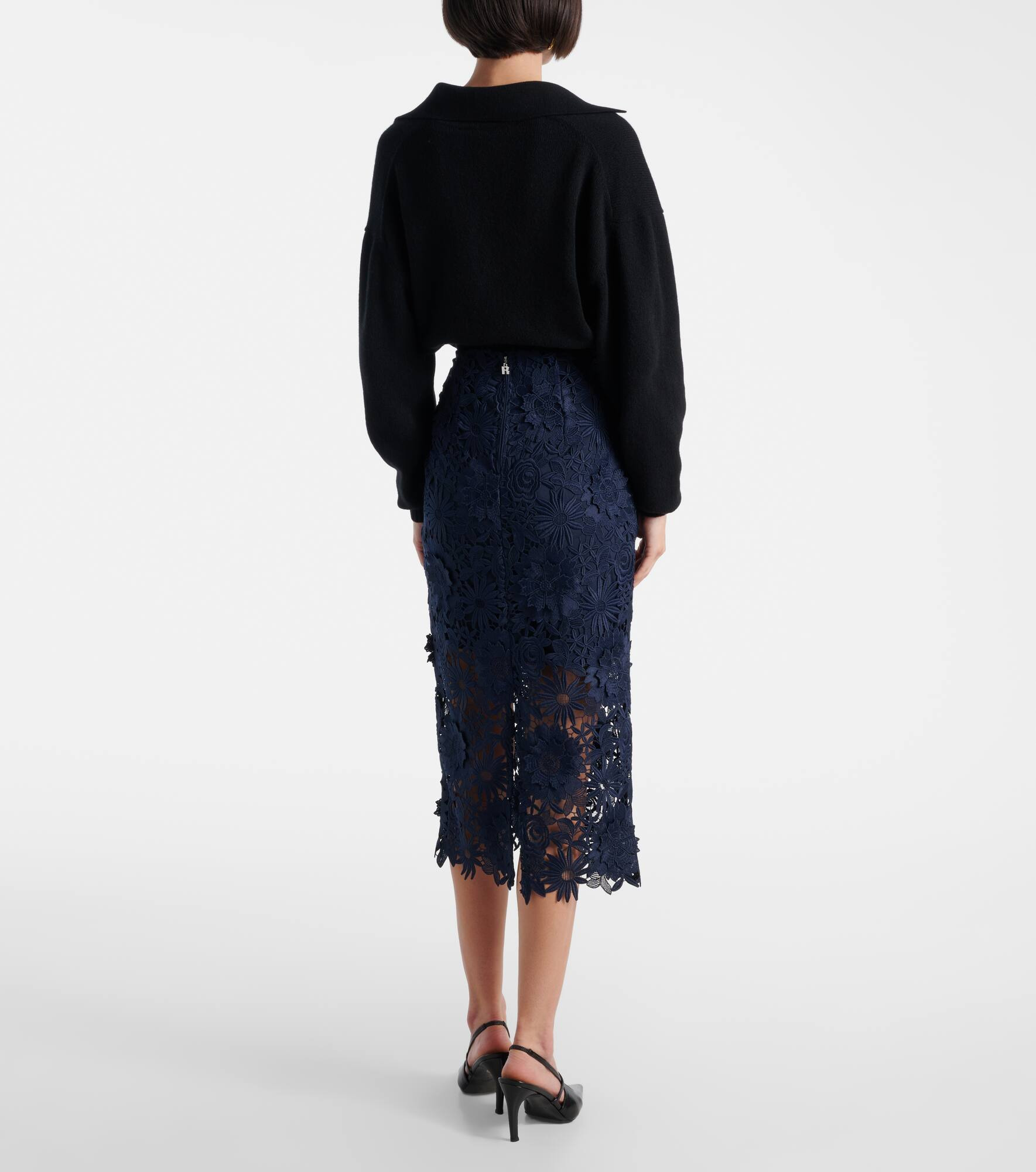 Guipure lace midi skirt - 3