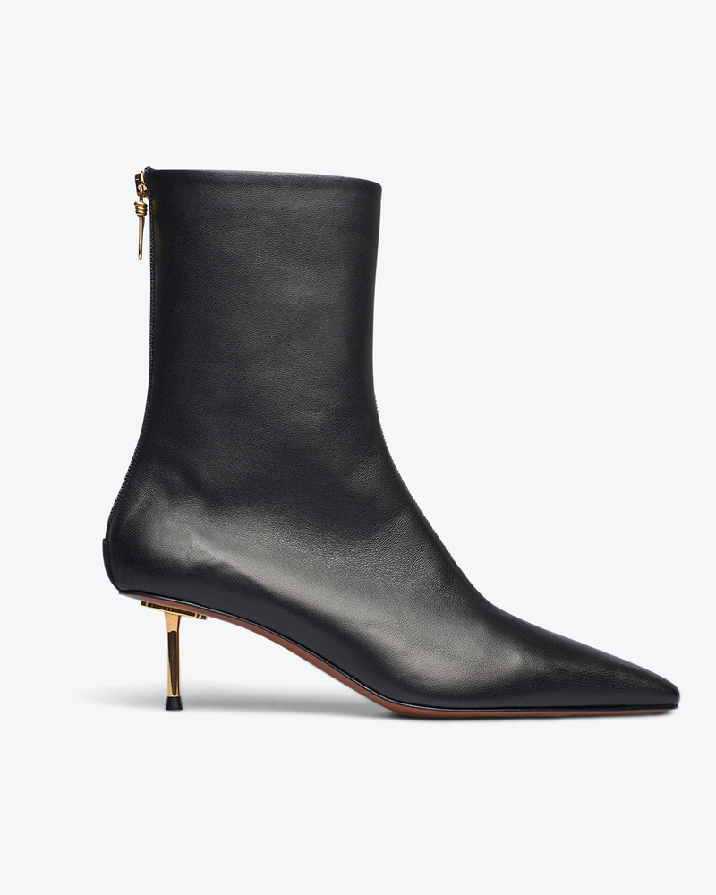 Nanushka TALLI - Elongated square toe booties with metal heels - Black outlook