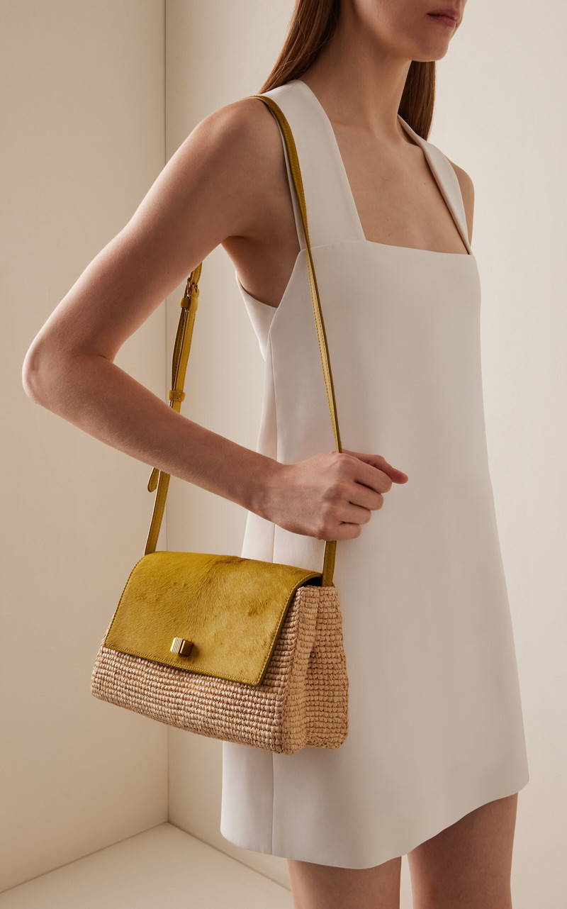 Audrey Raffia Crossbody yellow 3