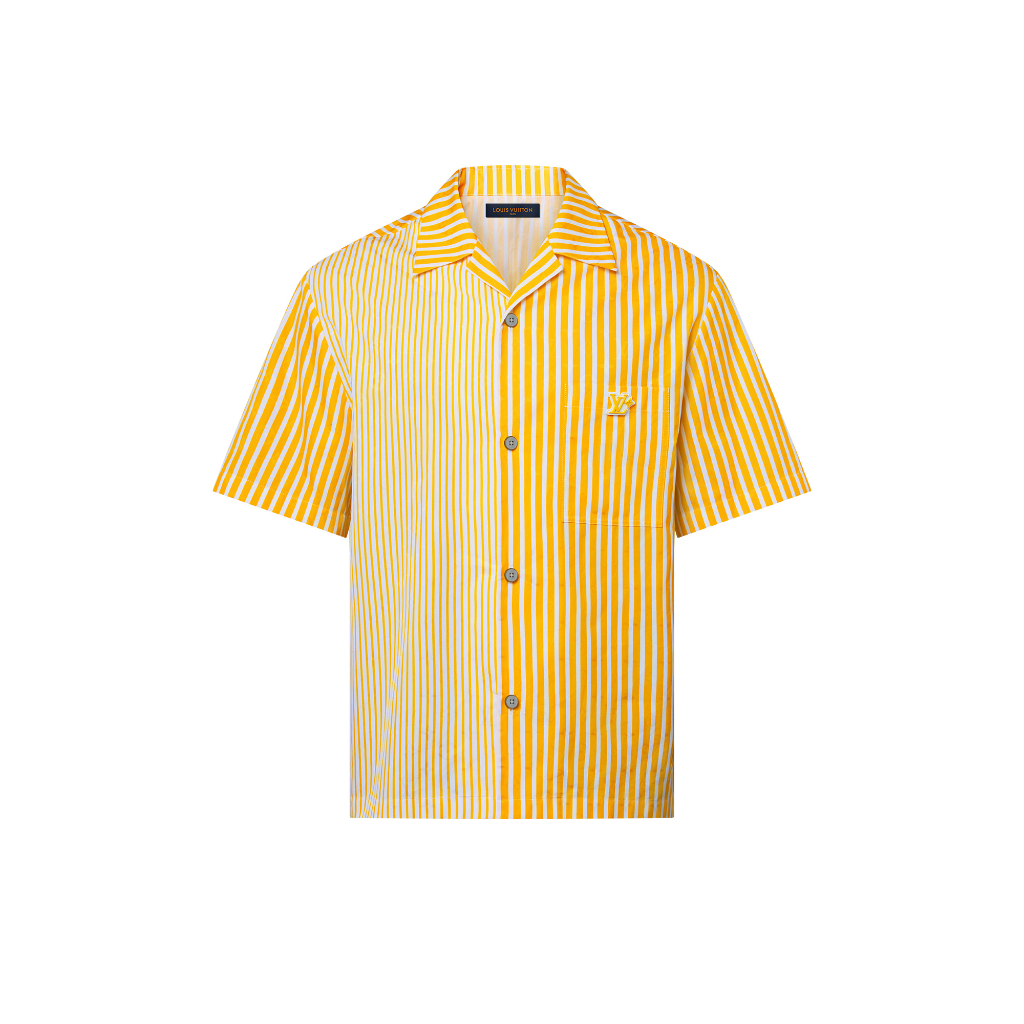 Monogram Striped Patchwork Short-Sleeved Shirt - 1