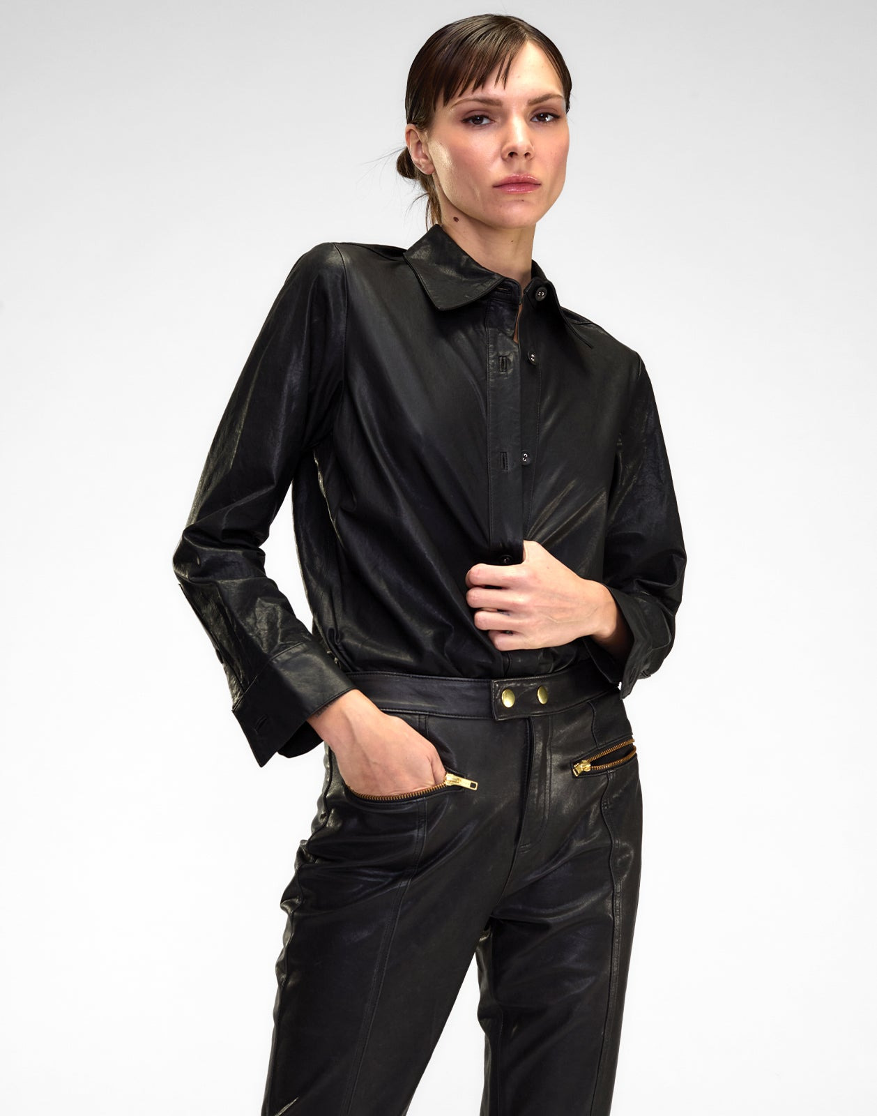 The London Leather Button Up Shirt - 4