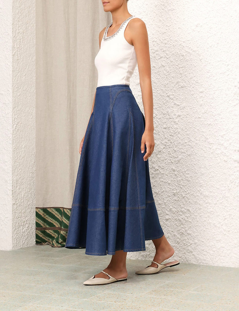 MATCHMAKER DENIM FLARE SKIRT 8