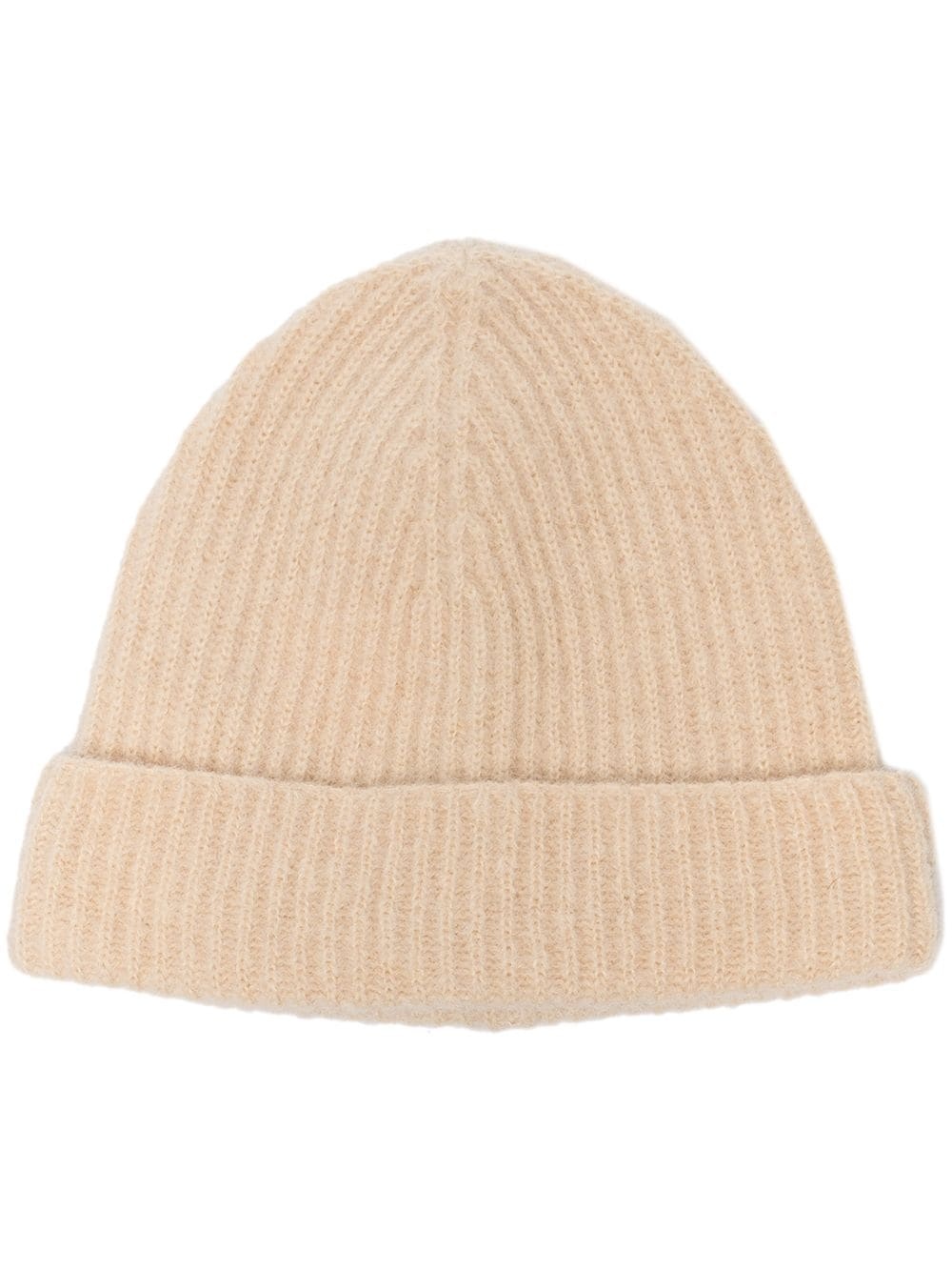 knitted plain beanie - 1