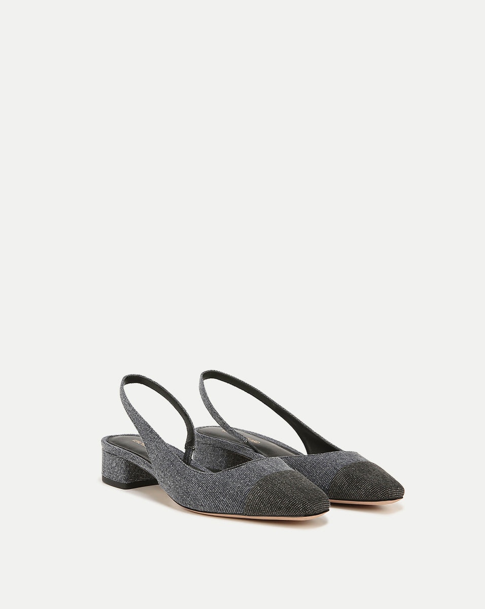 CECILE DENIM CAP-TOE SLINGBACK - 2