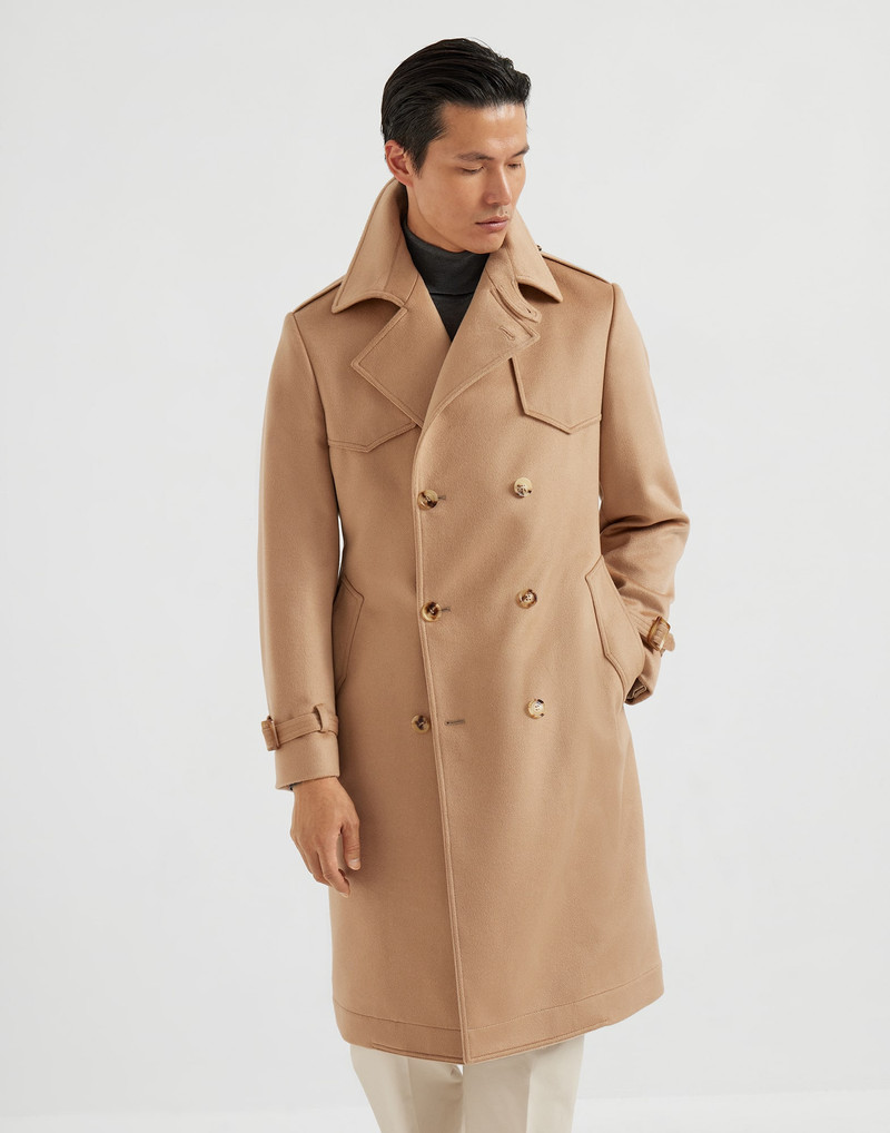 Cashmere beaver cloth trench coat 1