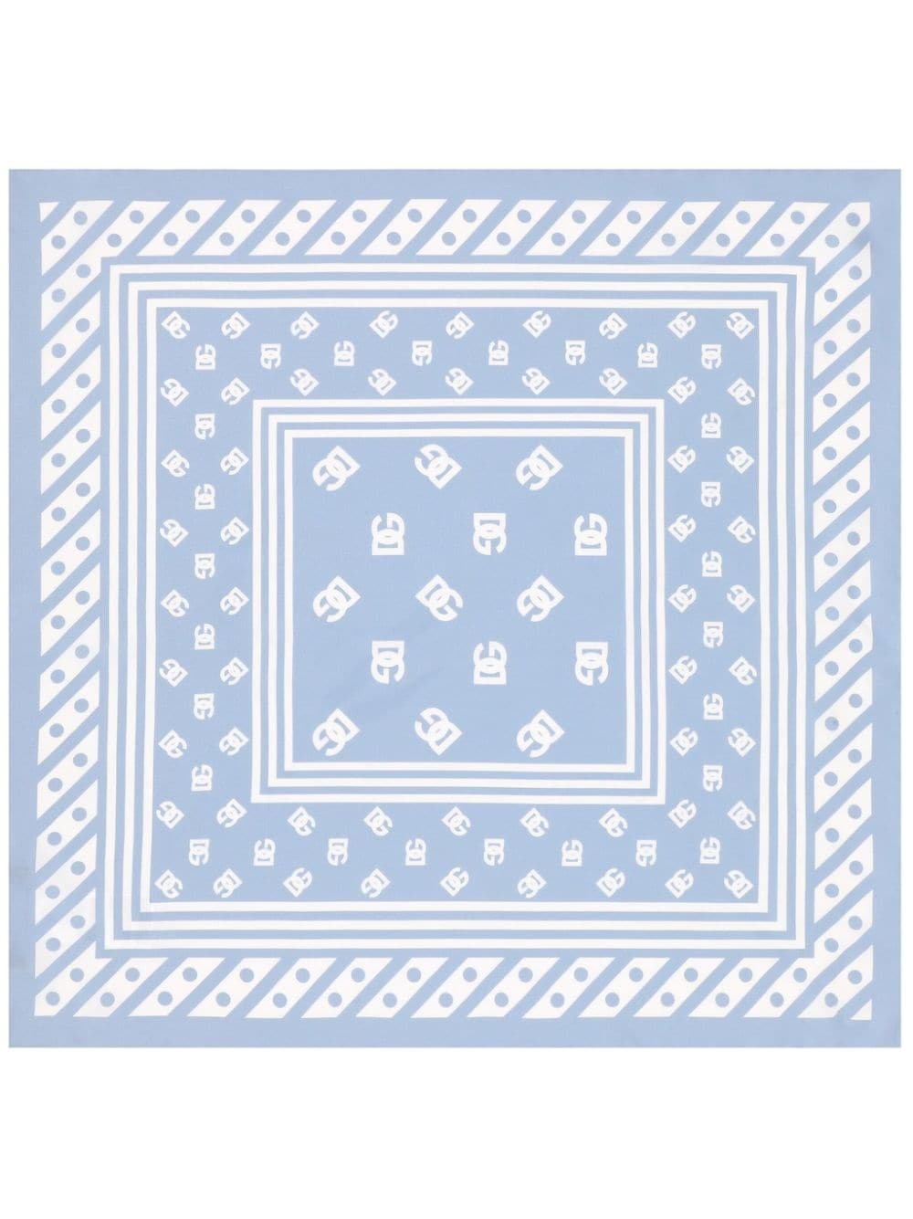 logo-print silk scarf - 1