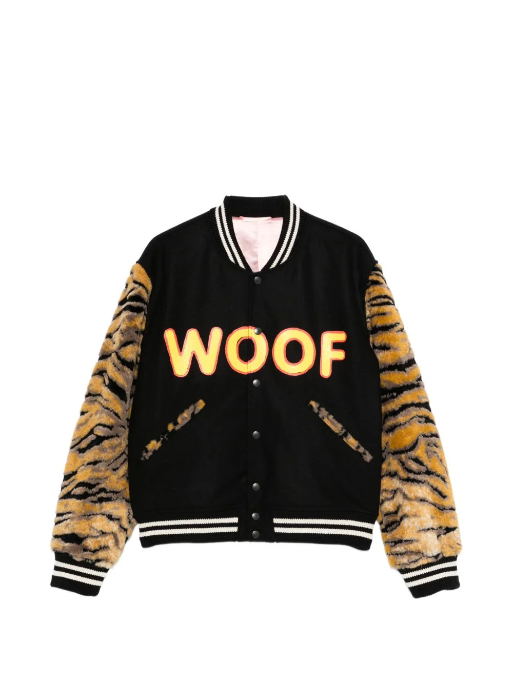 tiger-print logo jacket - 1