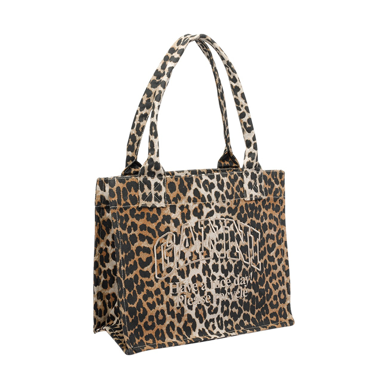 Ganni Women Large Leopard Tote Bag - 3