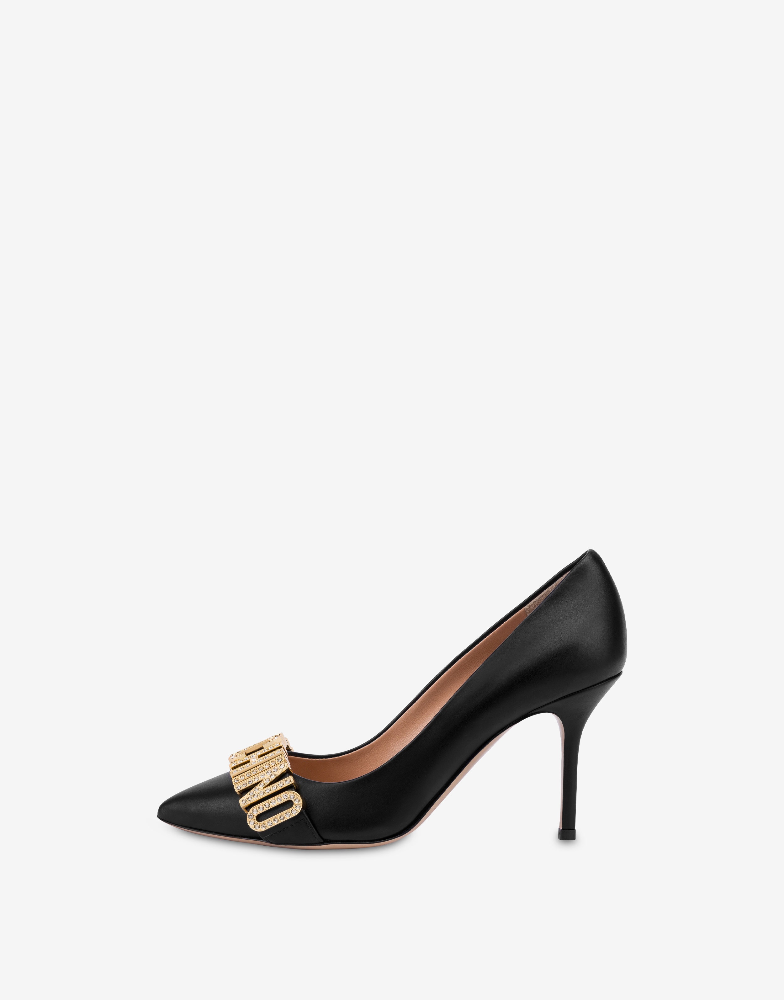 CALFSKIN CRYSTAL LOGO PUMPS - 2