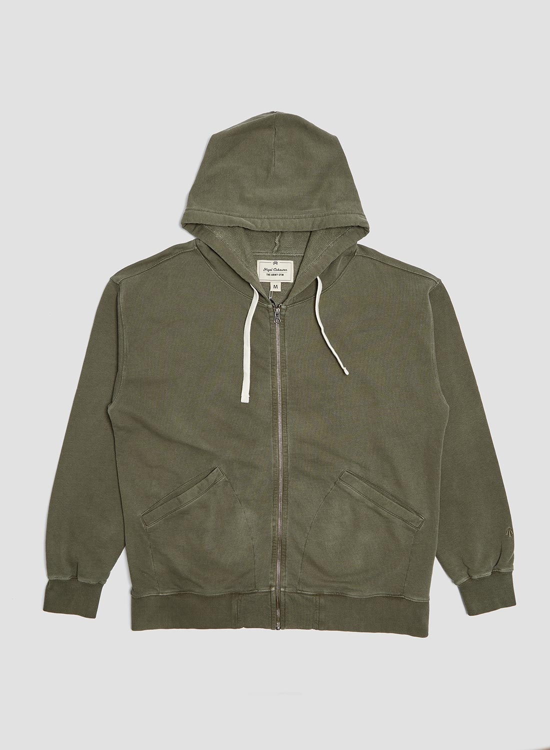 Embroidered Arrow Zip Hoodie in USMC Green - 1