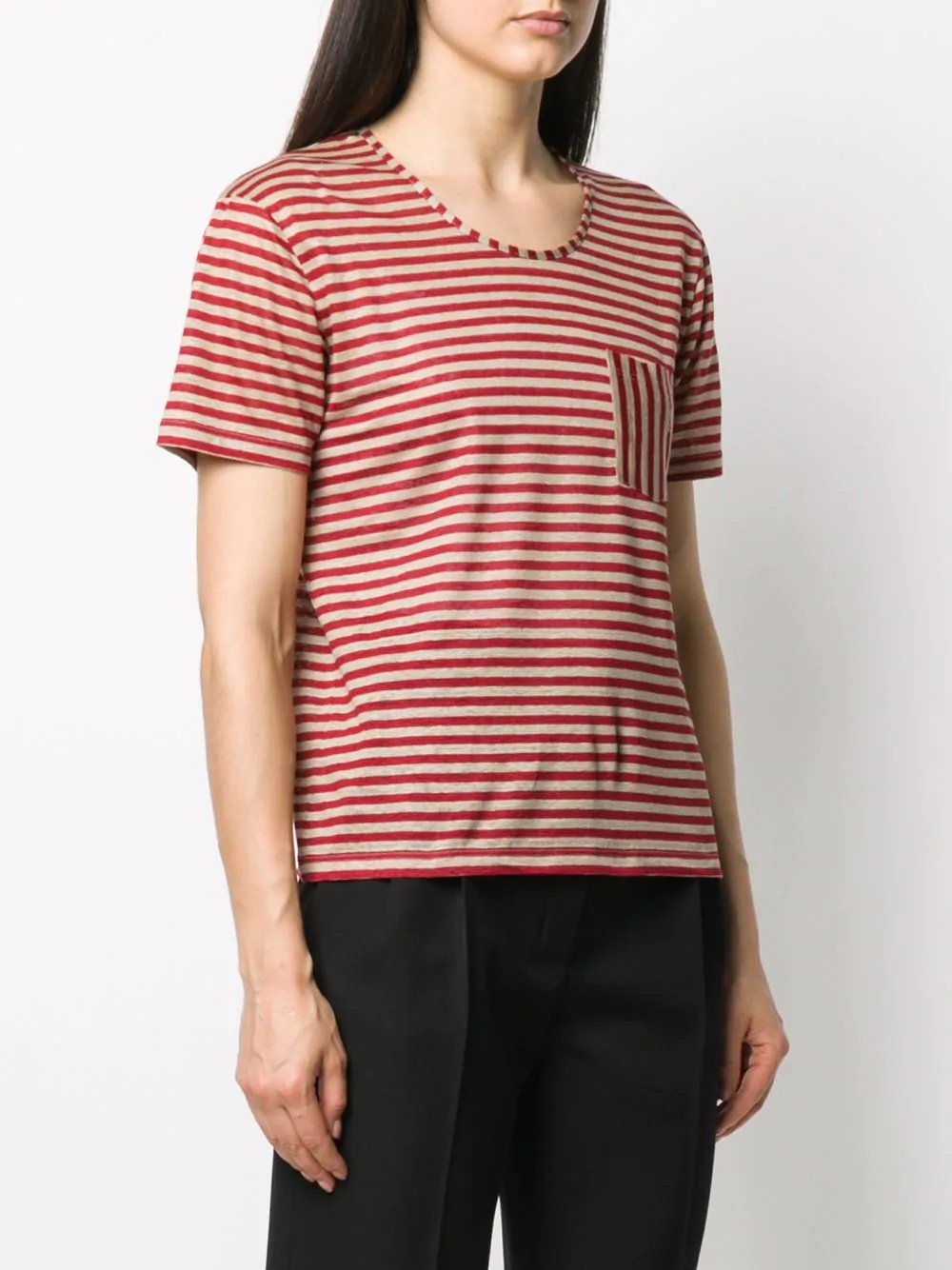 striped chest pocket T-shirt - 3