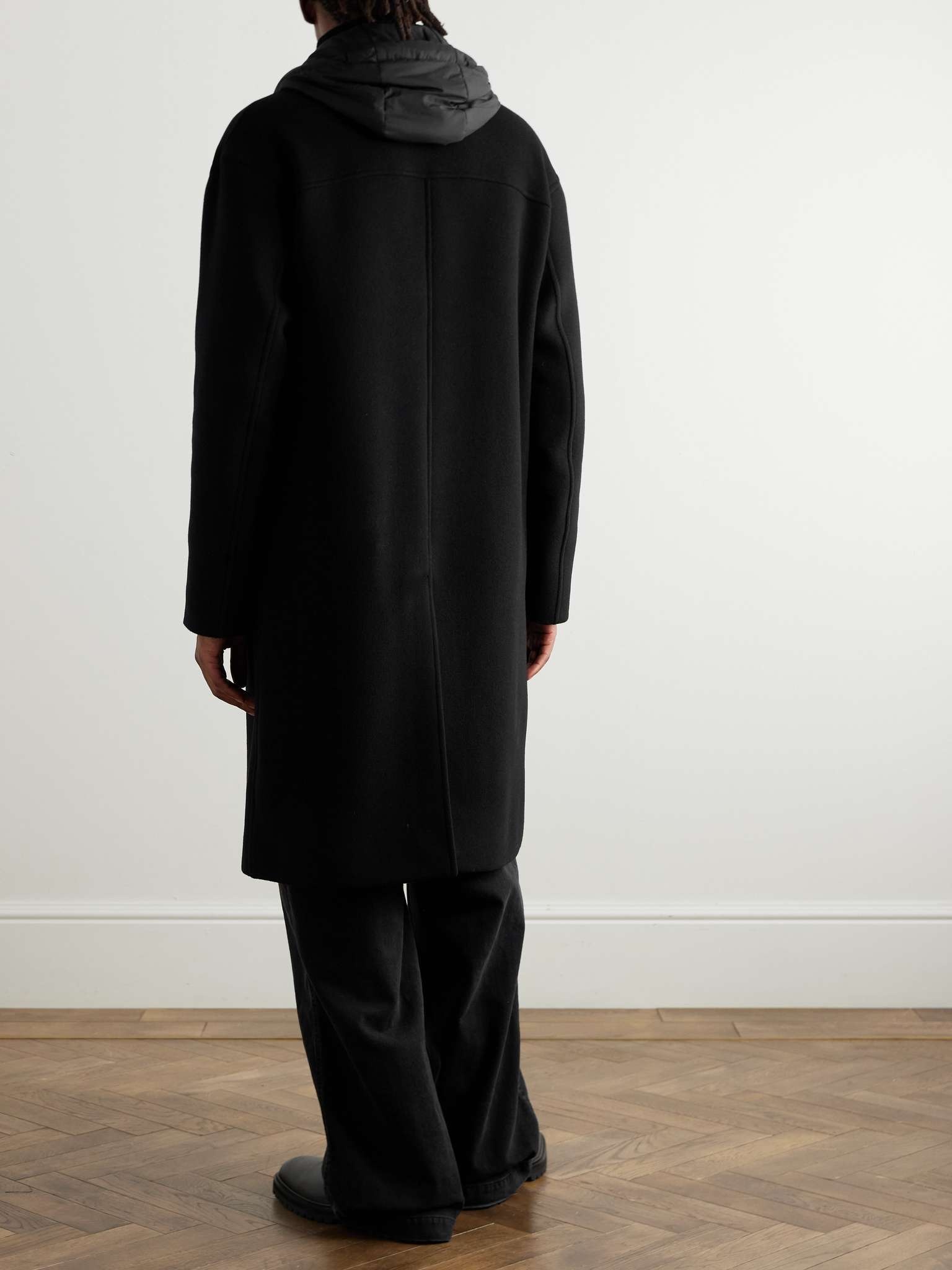 Padded Shell-Trimmed Wool-Blend Hooded Coat - 4