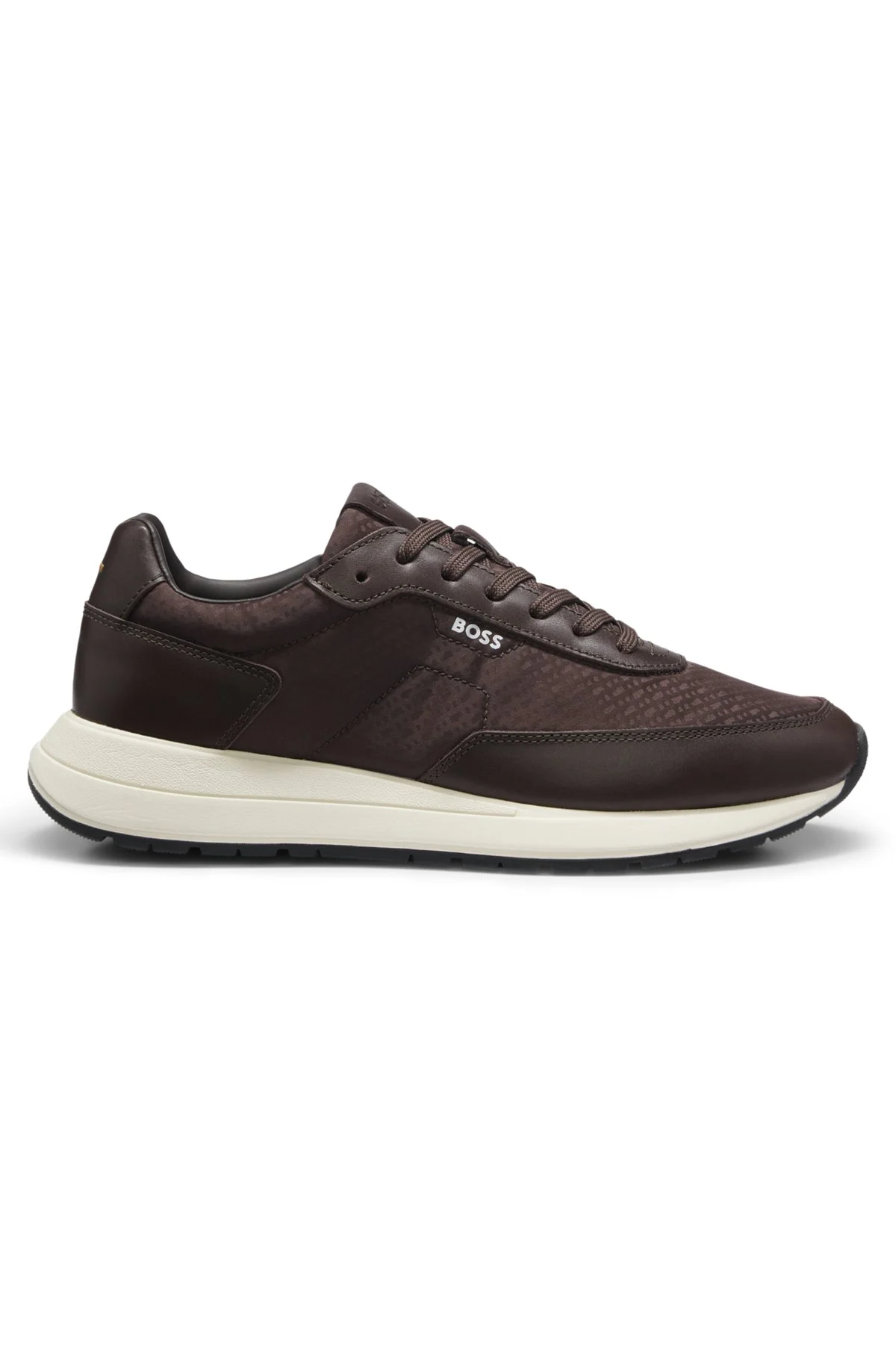MONOGRAM SNEAKERS WITH LEATHER TRIM AND EVA RUBBER SOLE - 1