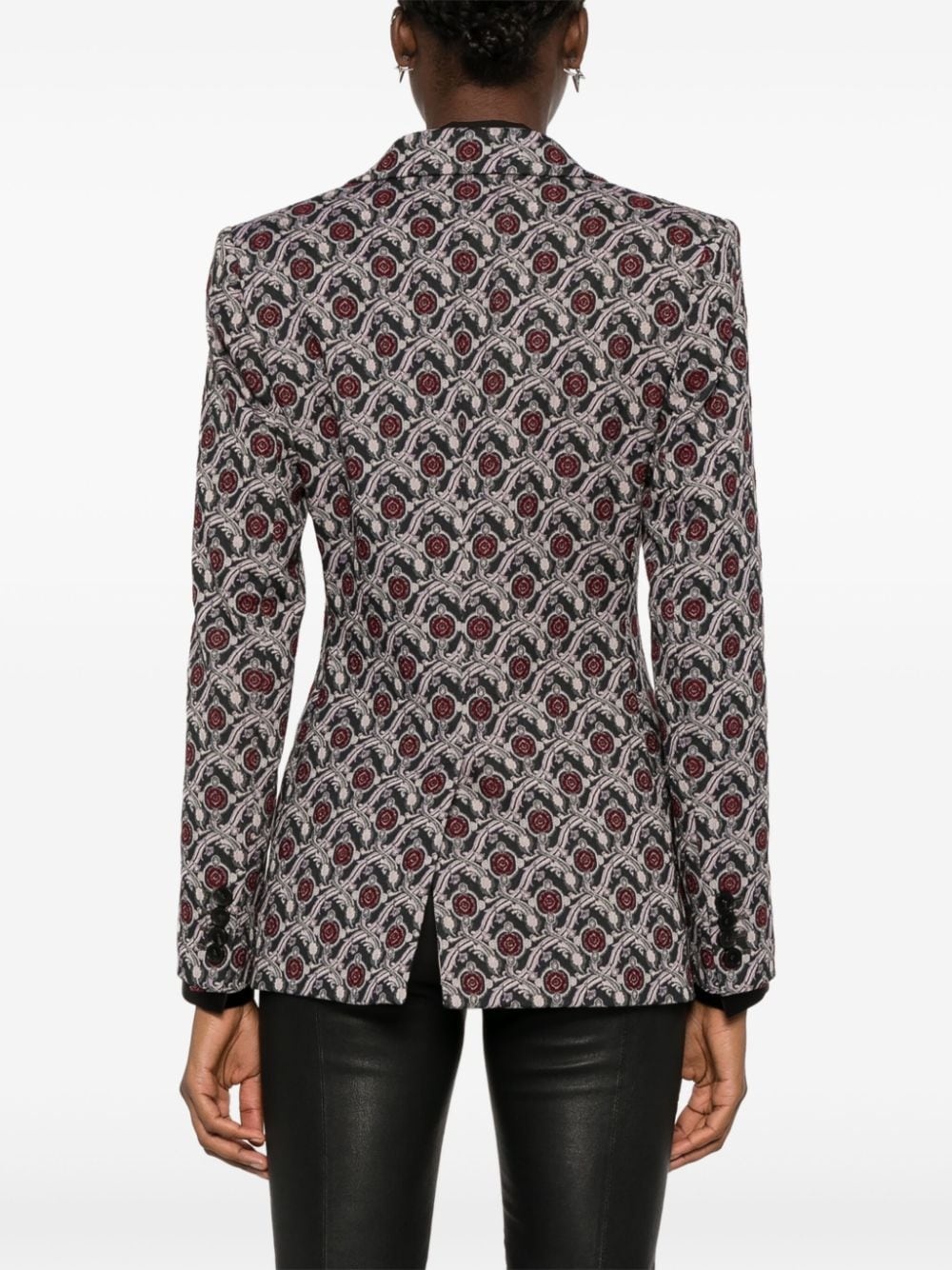 patterned-jacquard blazer - 4