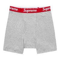 Supreme Supreme x Hanes Boxer Briefs (2 Pack) 'Heather Grey' | REVERSIBLE Supreme Supreme x Hanes Boxer Briefs (2 Pack) 'Heather Grey' | REVERSIBLE