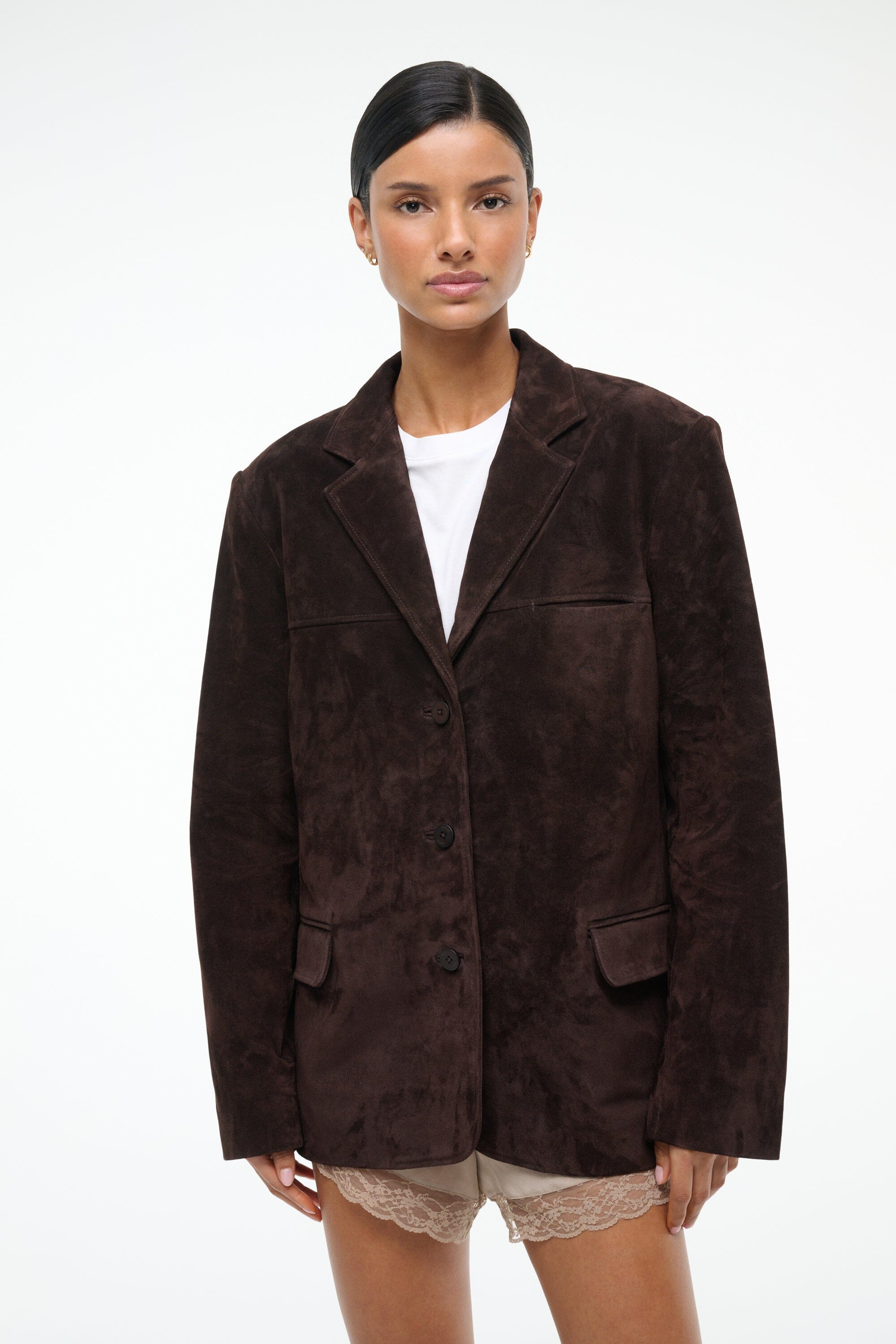 STAUD NATALIE SUEDE JACKET ESPRESSO - 4