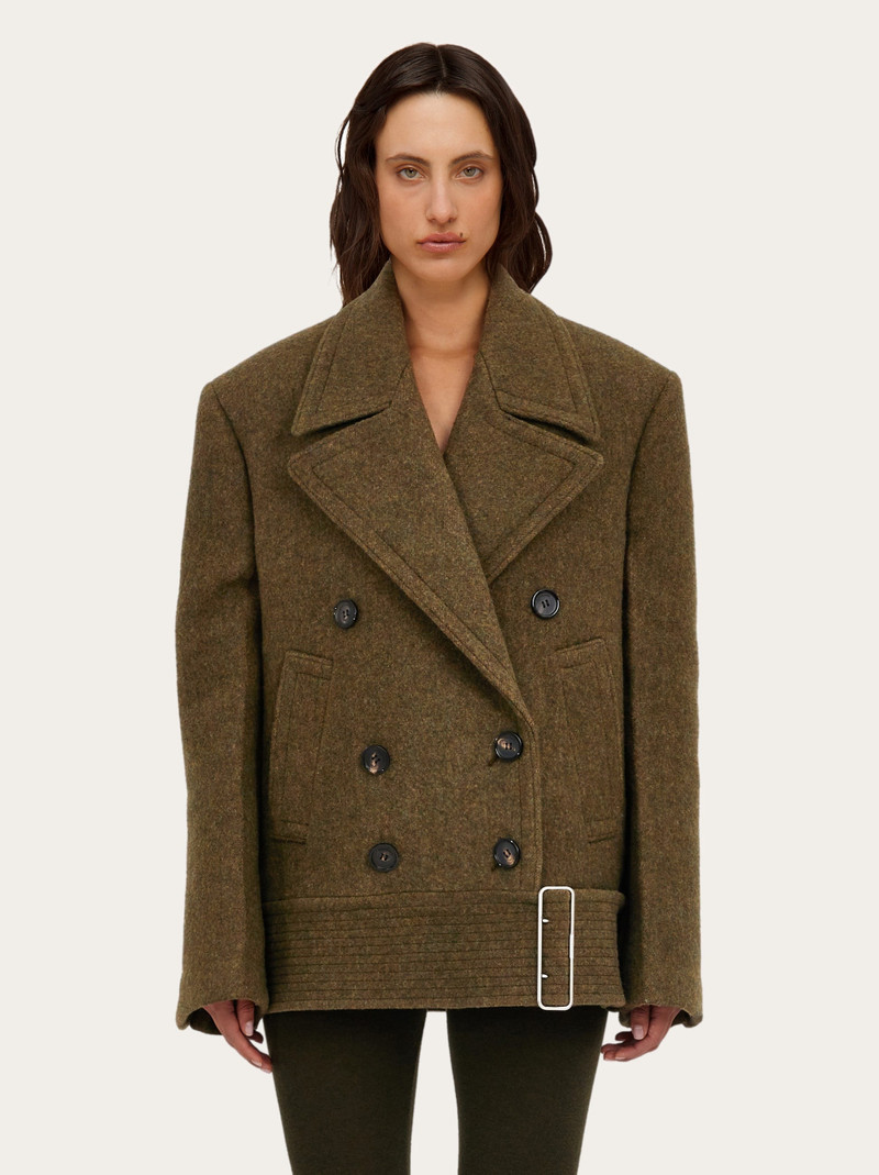 FERRAGAMO Double wool and cashmere peacoat outlook