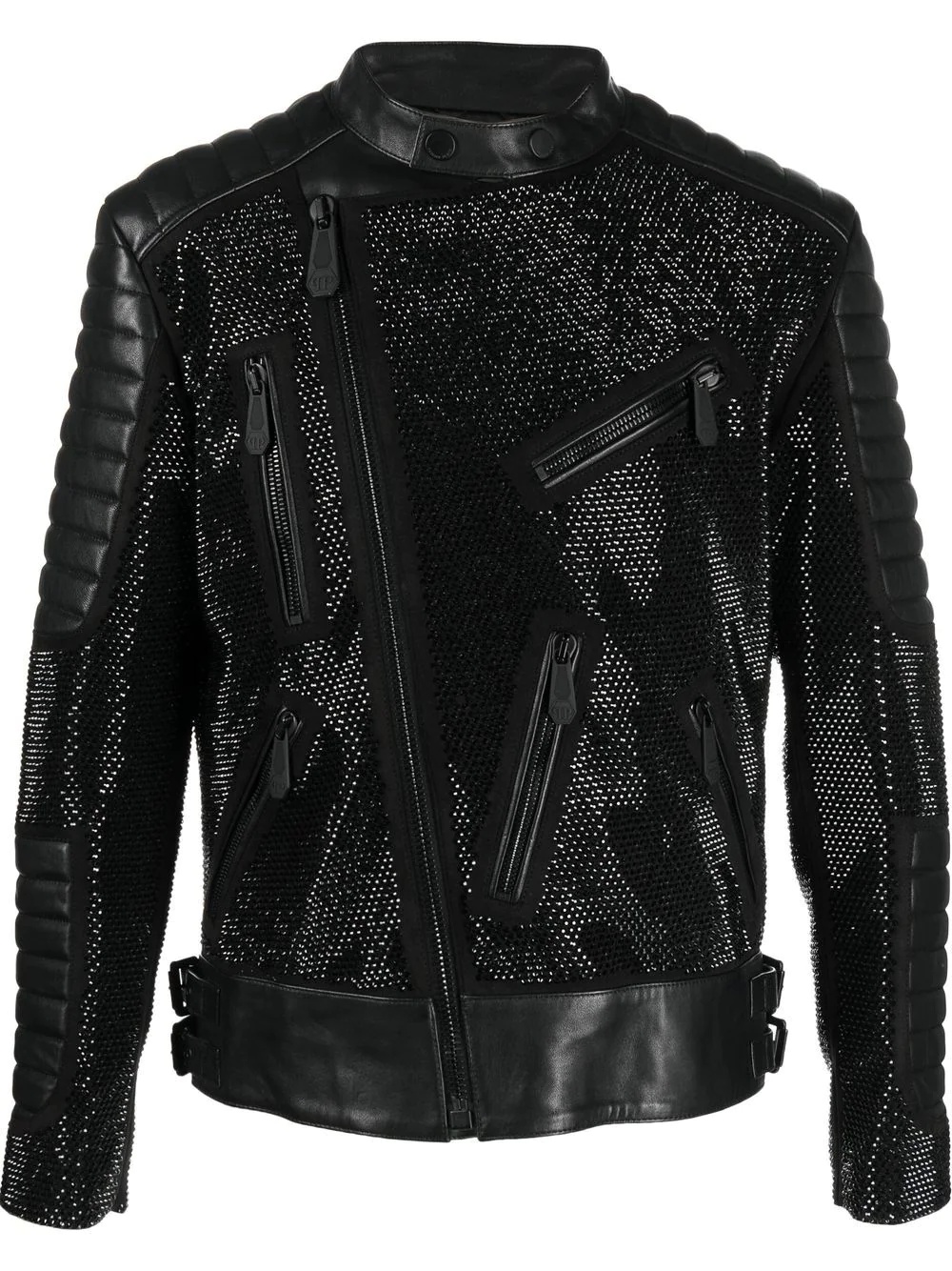 leather disco biker jacket - 1