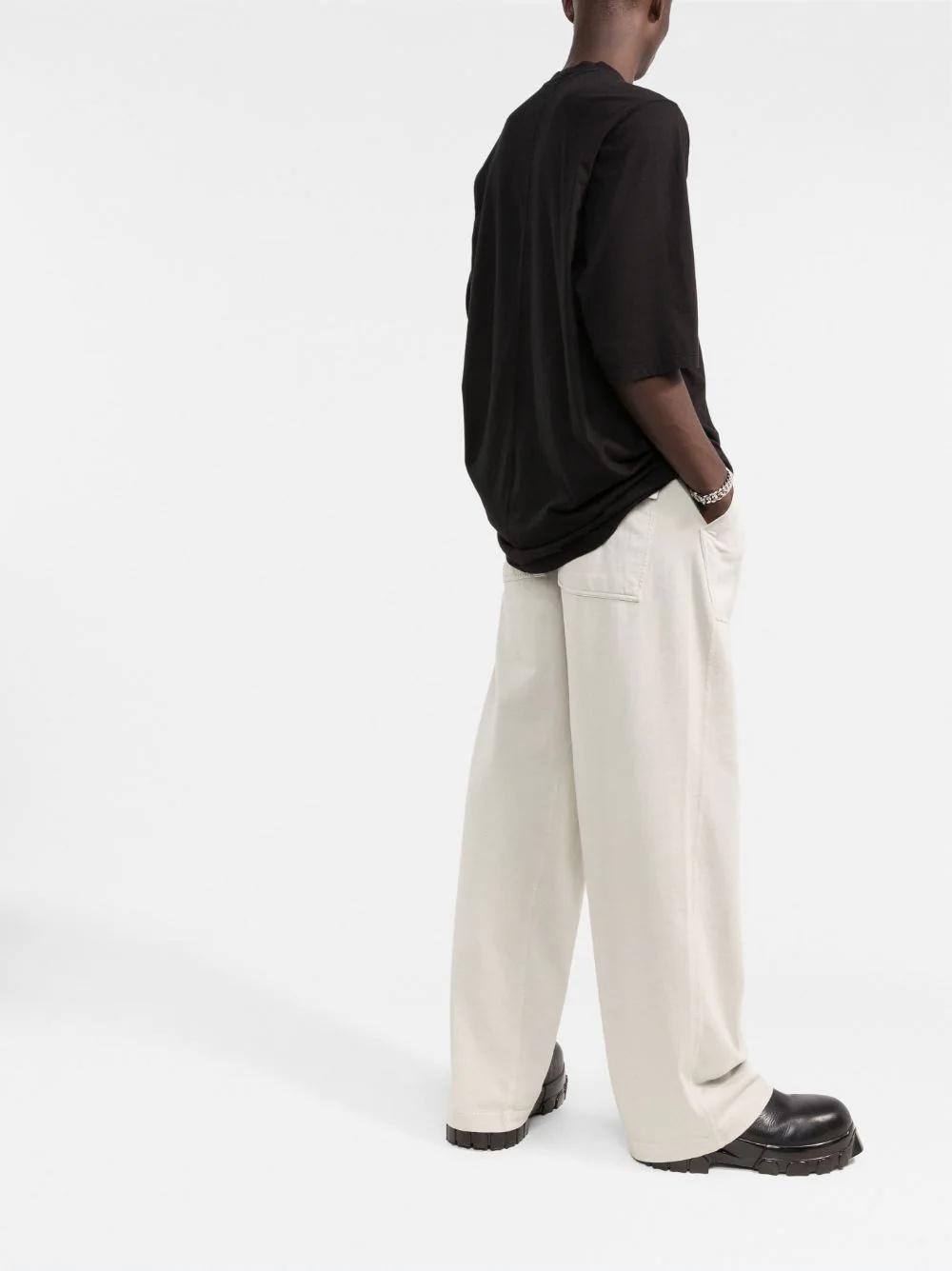 wide-leg drawstring trousers - 4