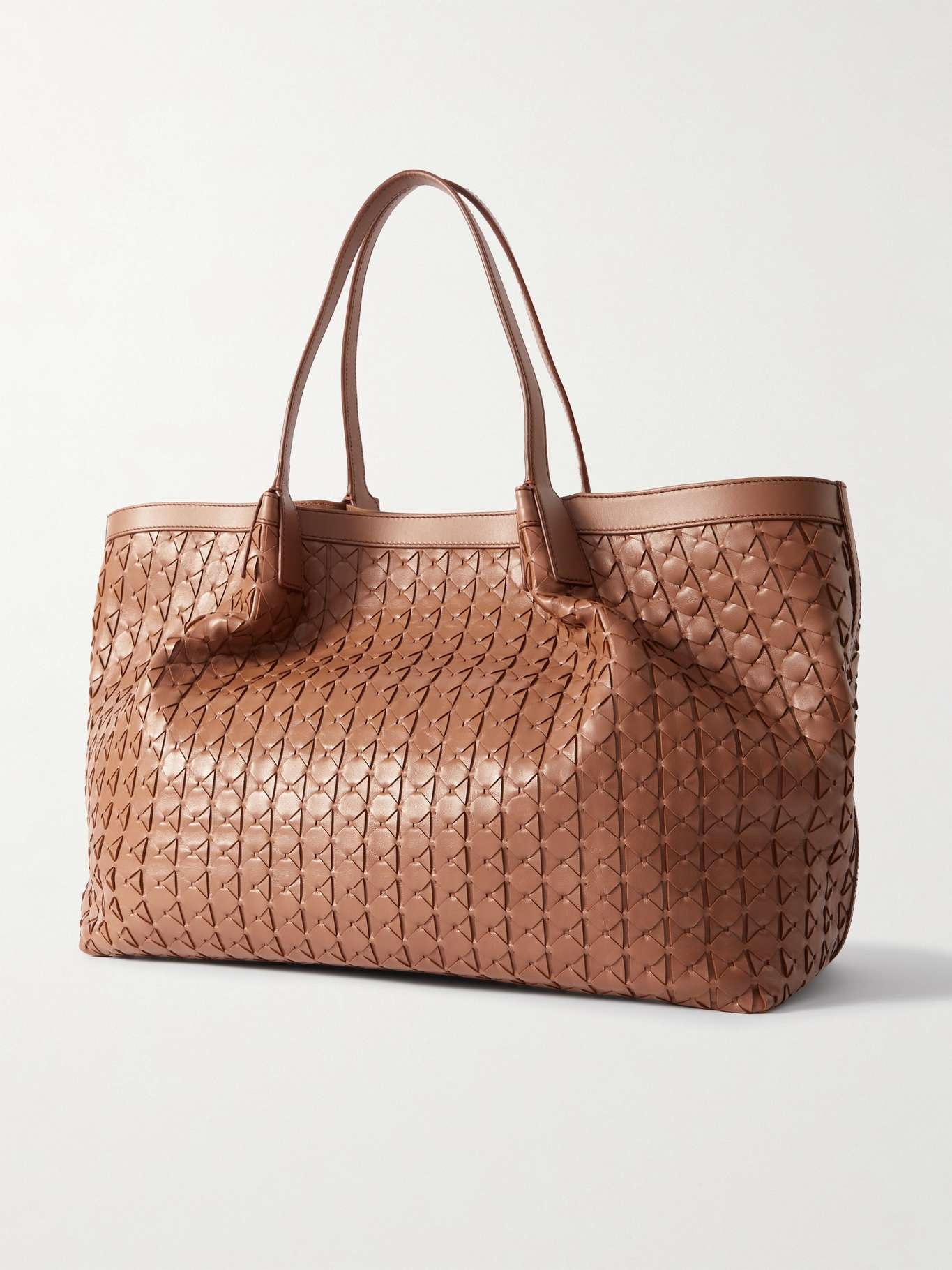 Secret large woven leather tote Tan - 3