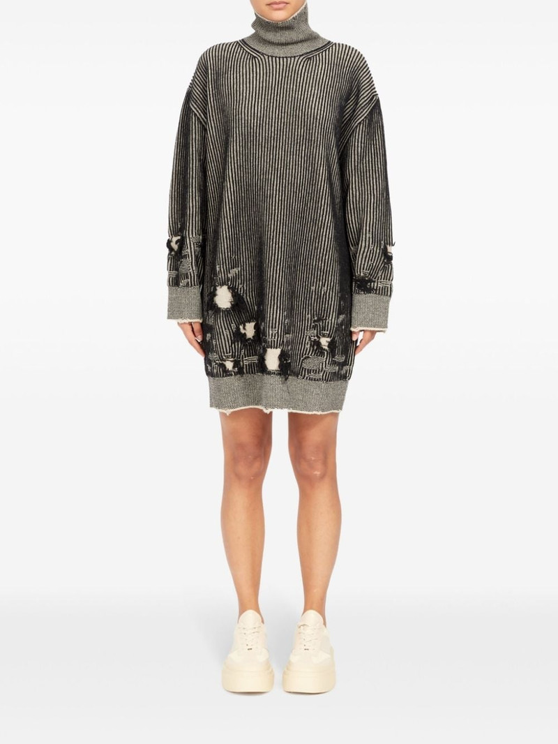MM6 Maison Margiela distressed rib-knit jumper dress outlook