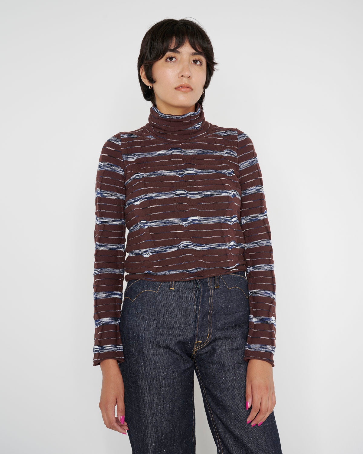 Space Dye Turtleneck - Navy Multi - 4
