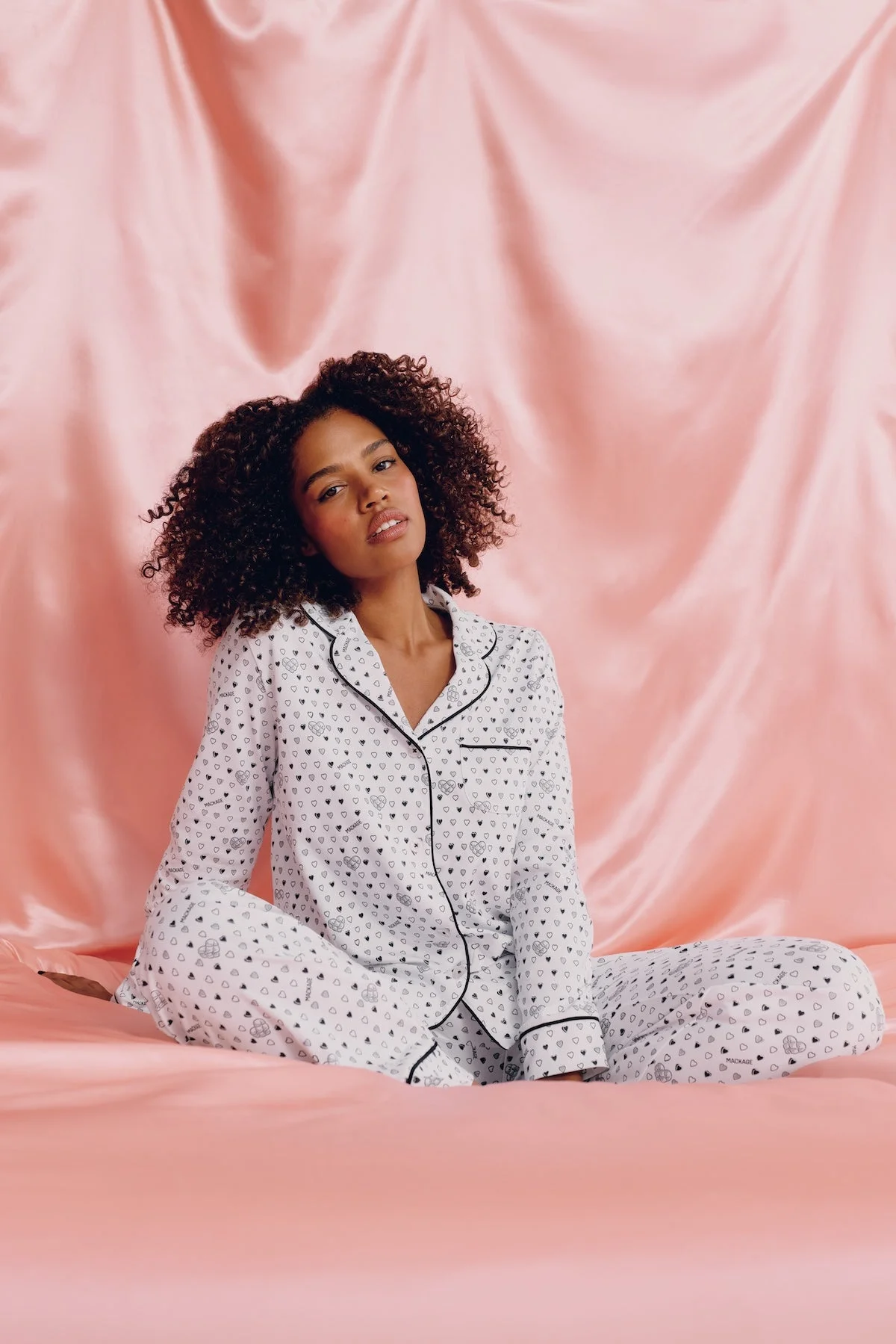 Long Sleeve Cotton Polo Pajama Set — MACKAGE x Roller Rabbit - 1