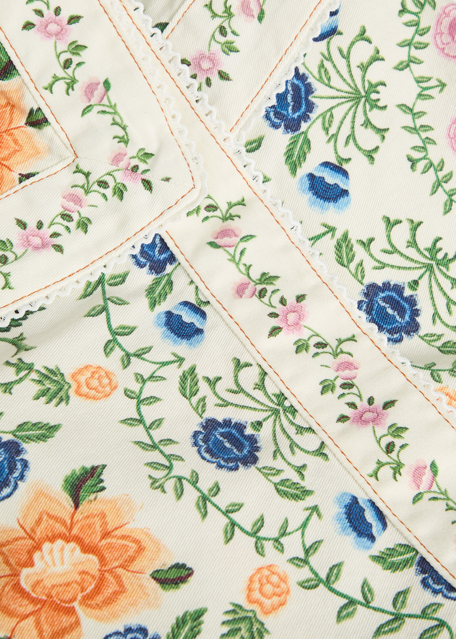 Farm Rio Folk Floral-print Cotton Mini Skirt - 5
