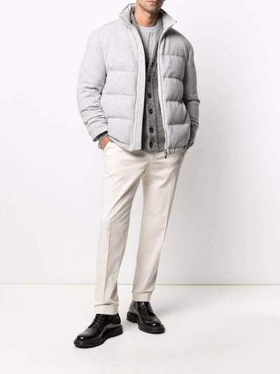 Brunello Cucinelli shawl lapel chunky knit cardigan outlook