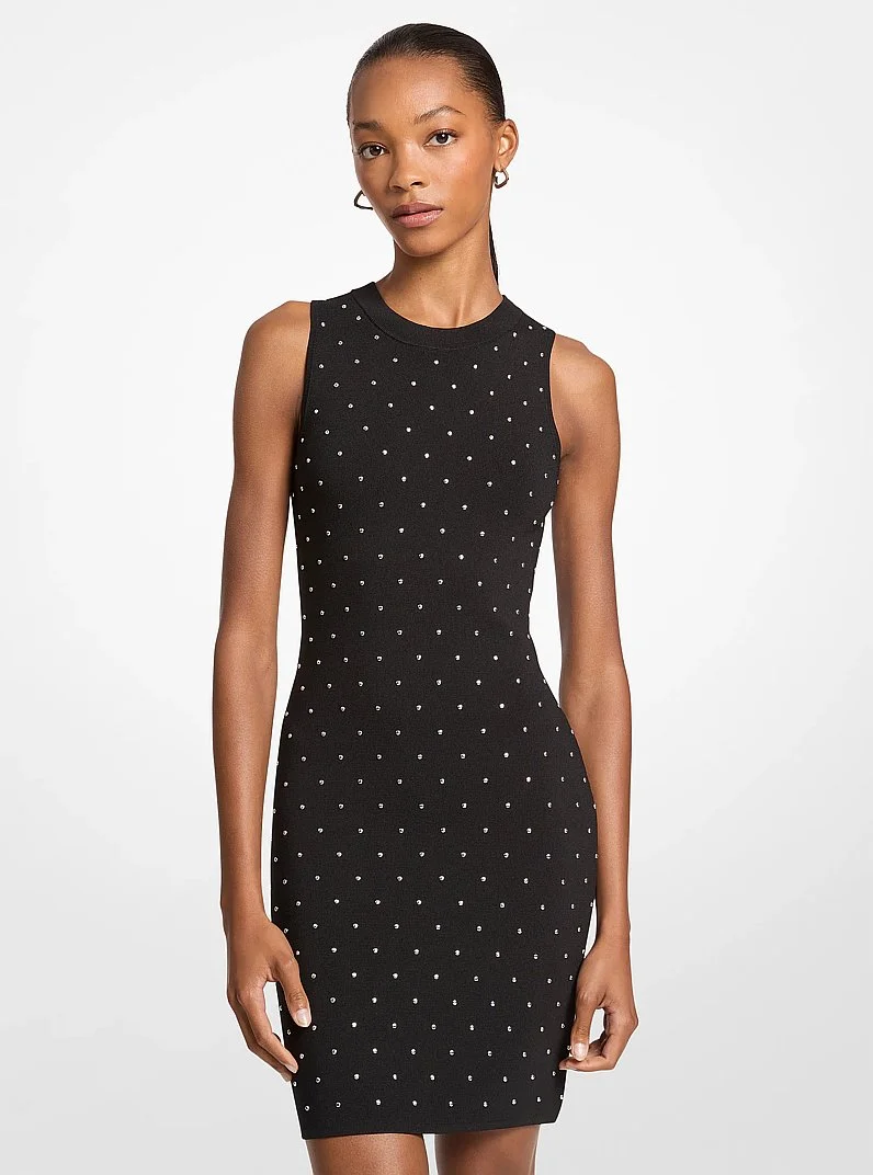 Studded Stretch Viscose Dress - 1